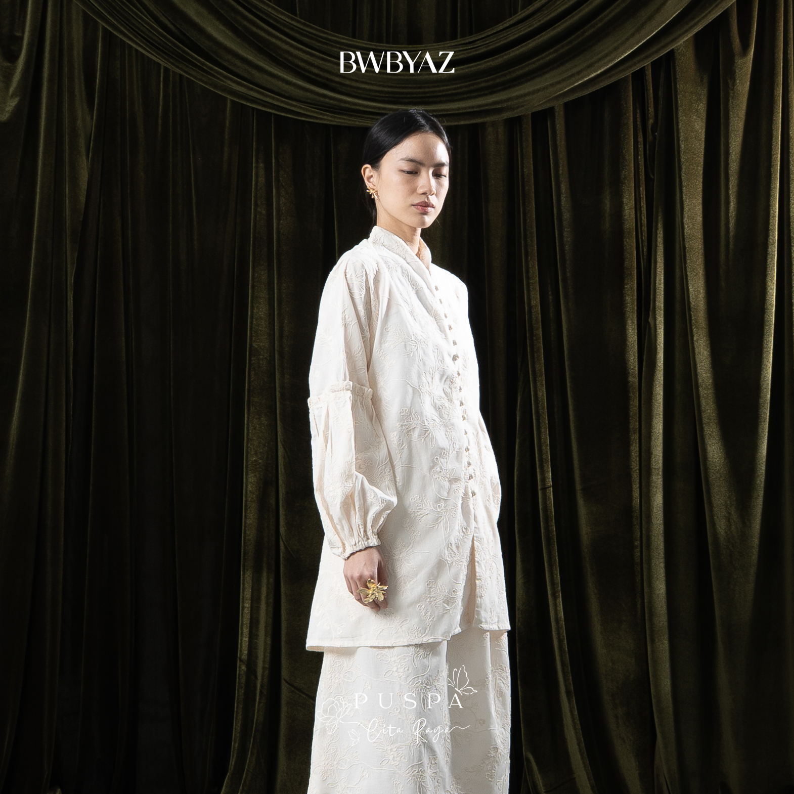 BWBYAZ - PUSPA CITA RAYA - Nona Rahayu Embroidery Tunic (READY STOCK)