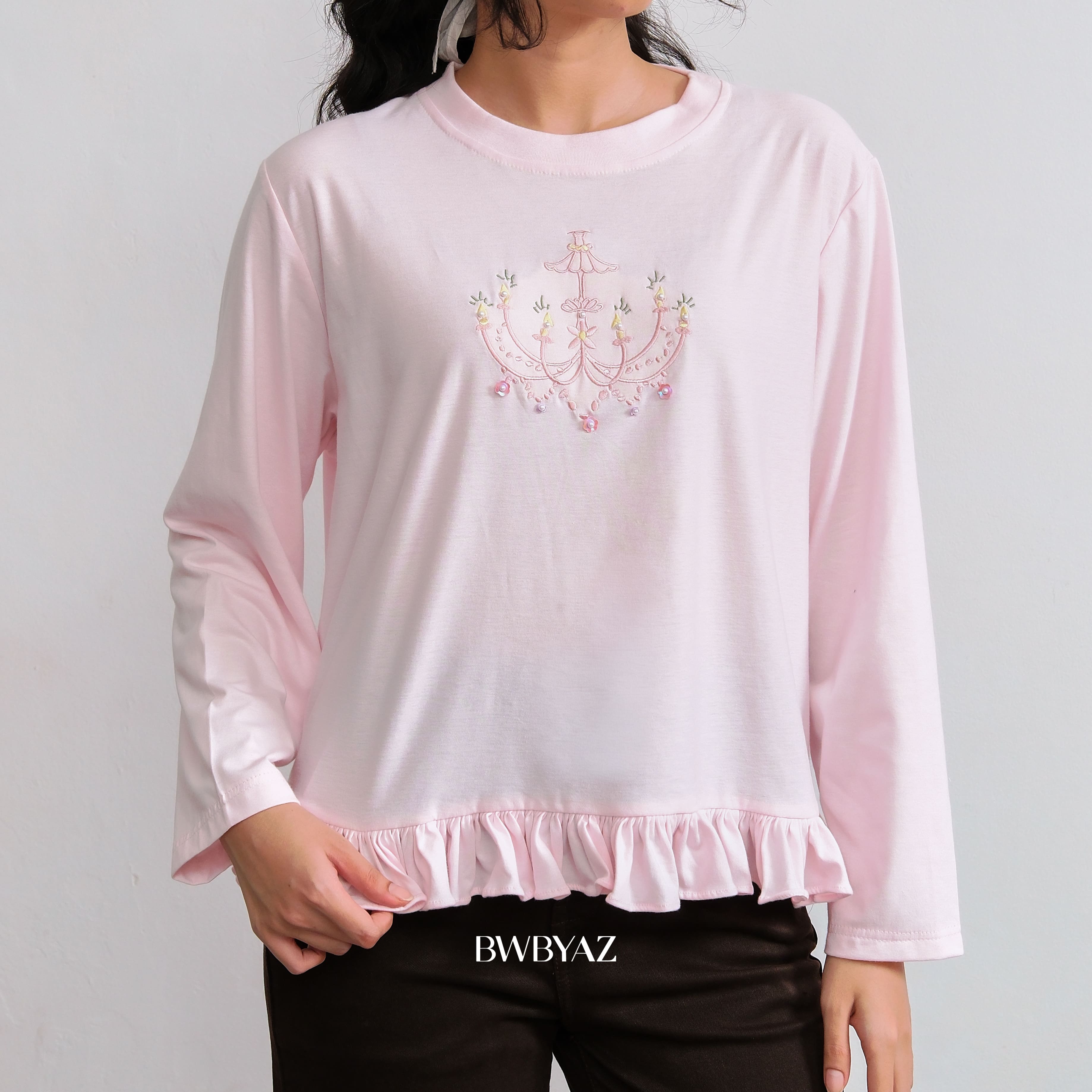 BWBYAZ - Ollie Embroidery Top Twinkle & Teacup (READY STOCK)