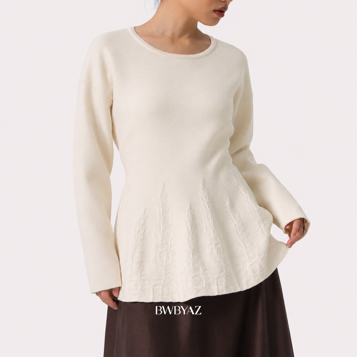 BWBYAZ - Luella Jacquard Peplum (READY STOCK)