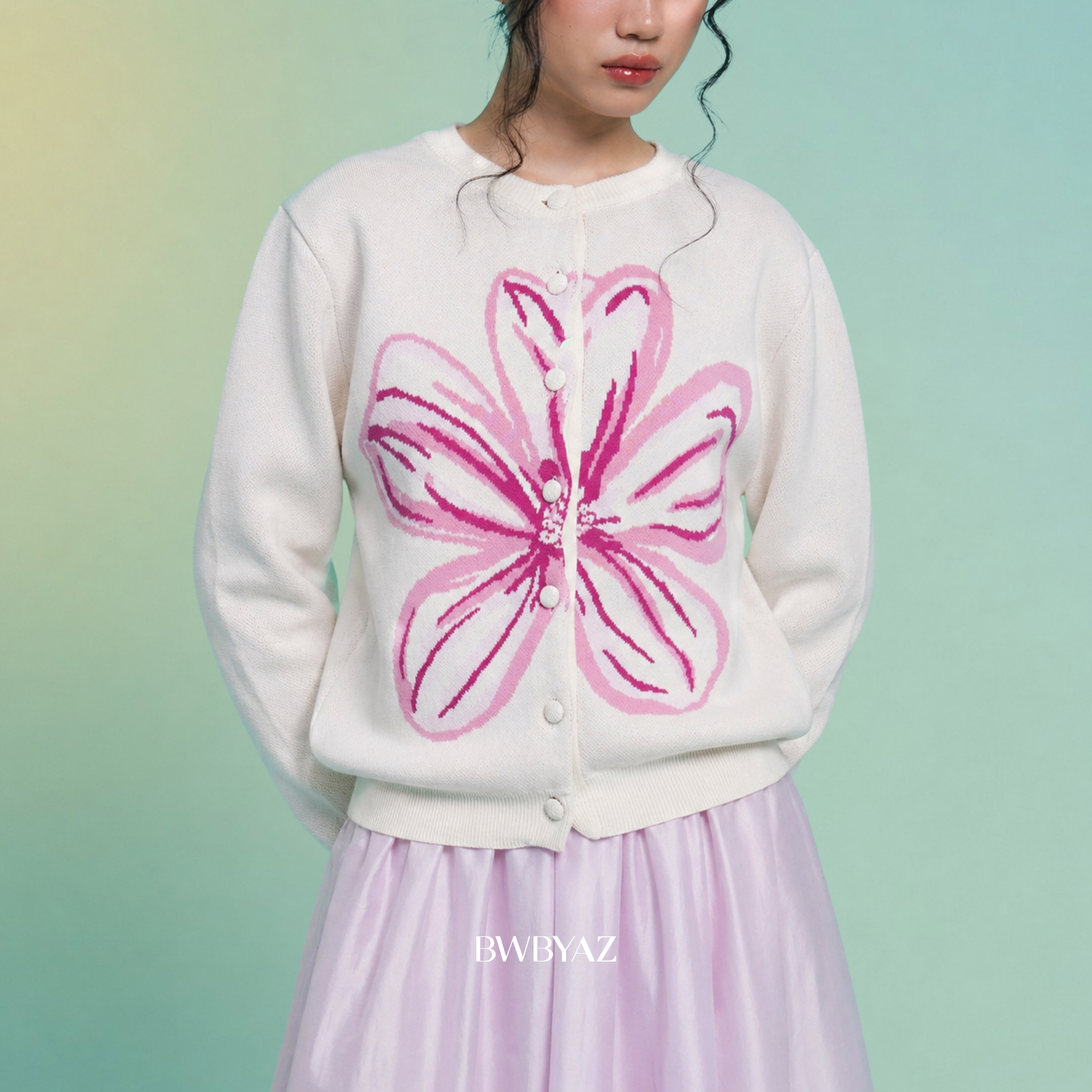 BWBYAZ - Athara Bloom Cardigan (READY STOCK)