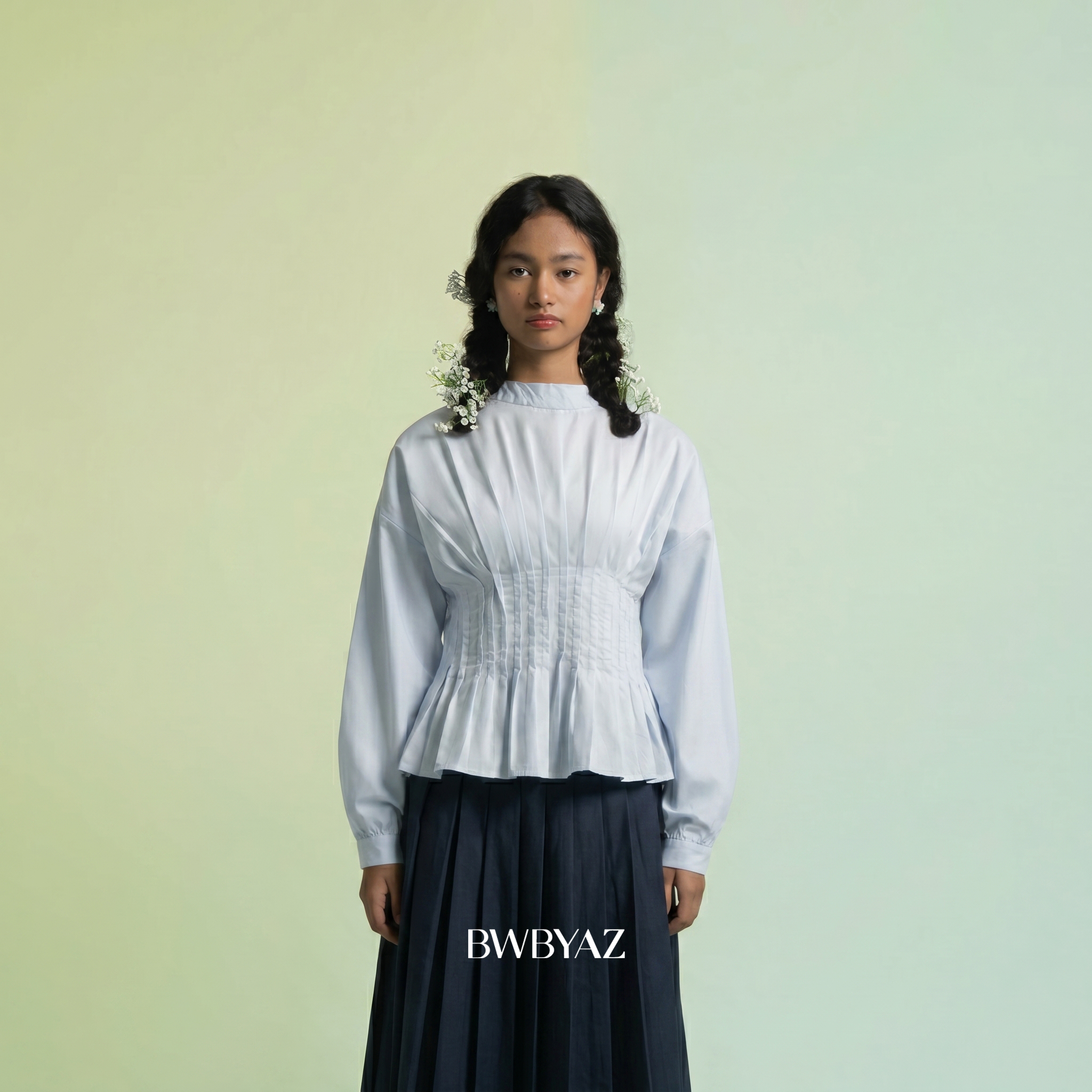 BWBYAZ - Ramita Pleated Top (READY STOCK)