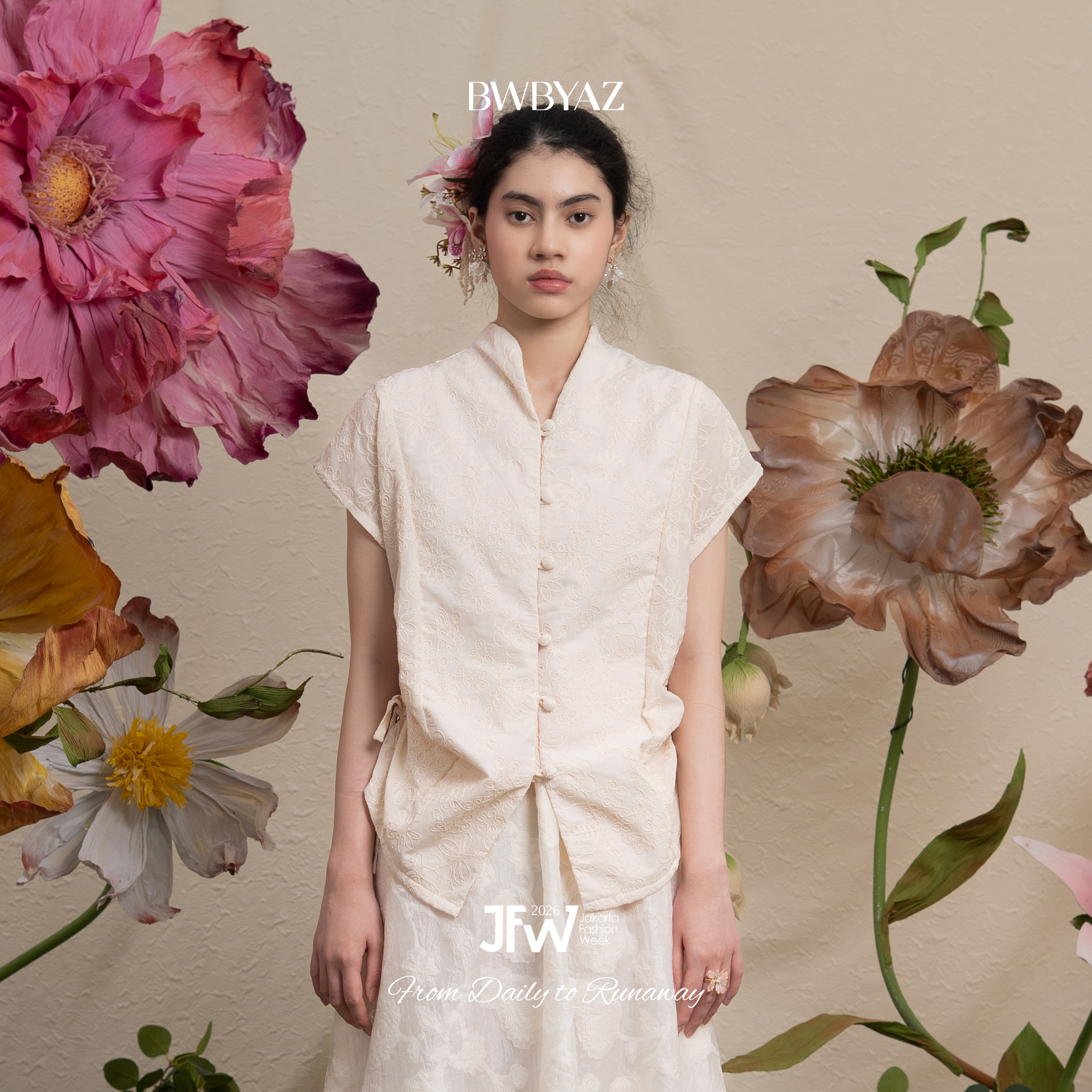 BWBYAZ JFW COLLECTION -  Rhye Embroidery Vest (READY STOCK)