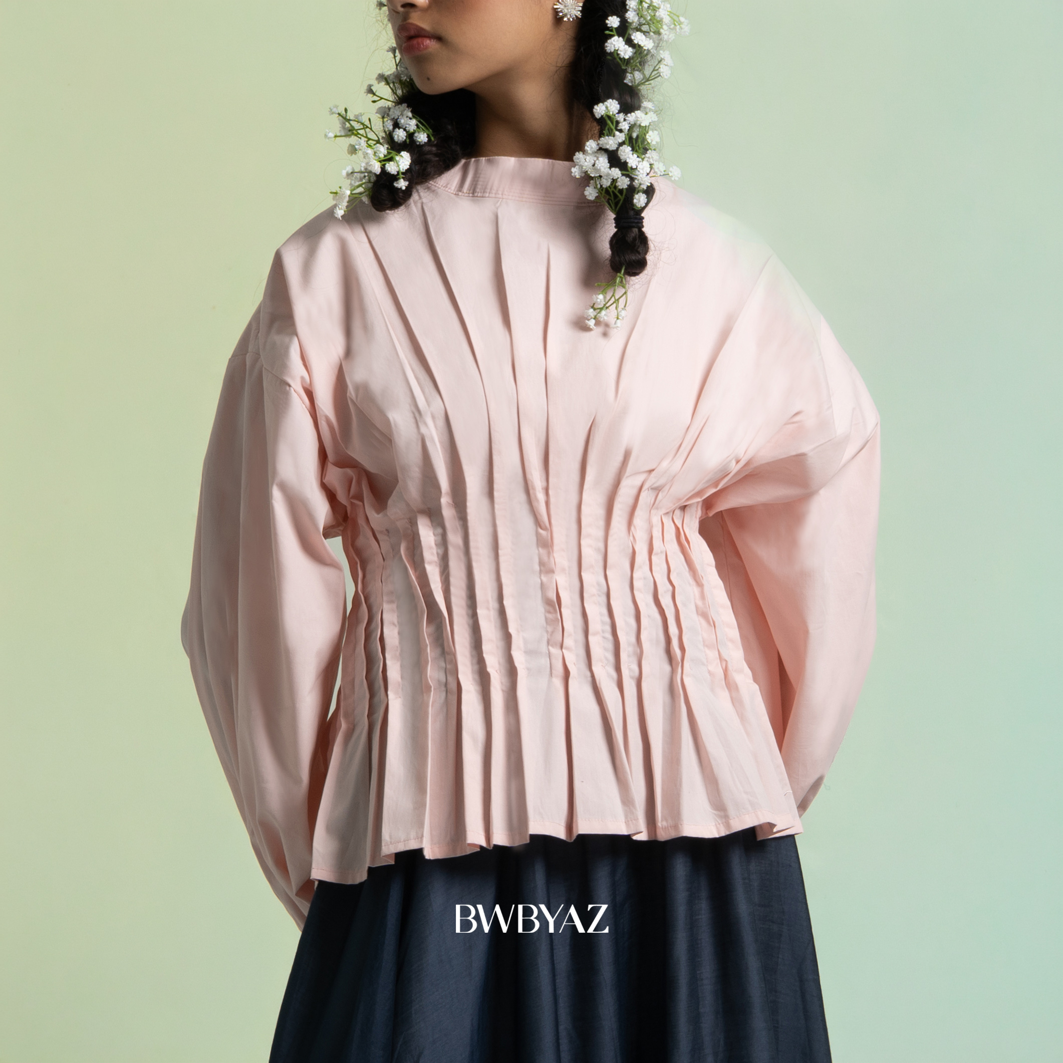 BWBYAZ - Ramita Pleated Top (READY STOCK)