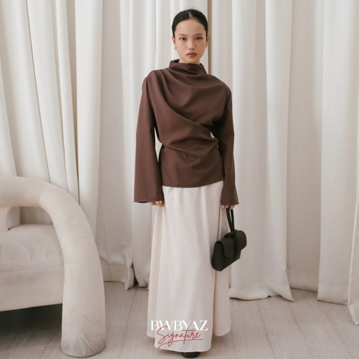 Image of BWBYAZ SIGNATURE – Baila Draped Top (READY STOCK)