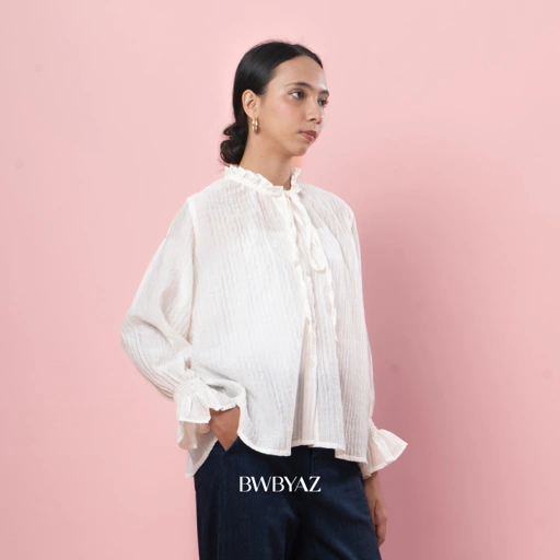 Image of BWBYAZ - AYNA RUFFLE BLOUSE