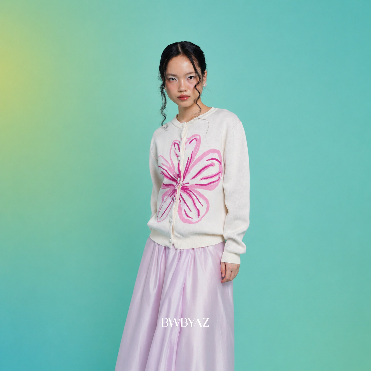 BWBYAZ - Athara Bloom Cardigan (READY STOCK)