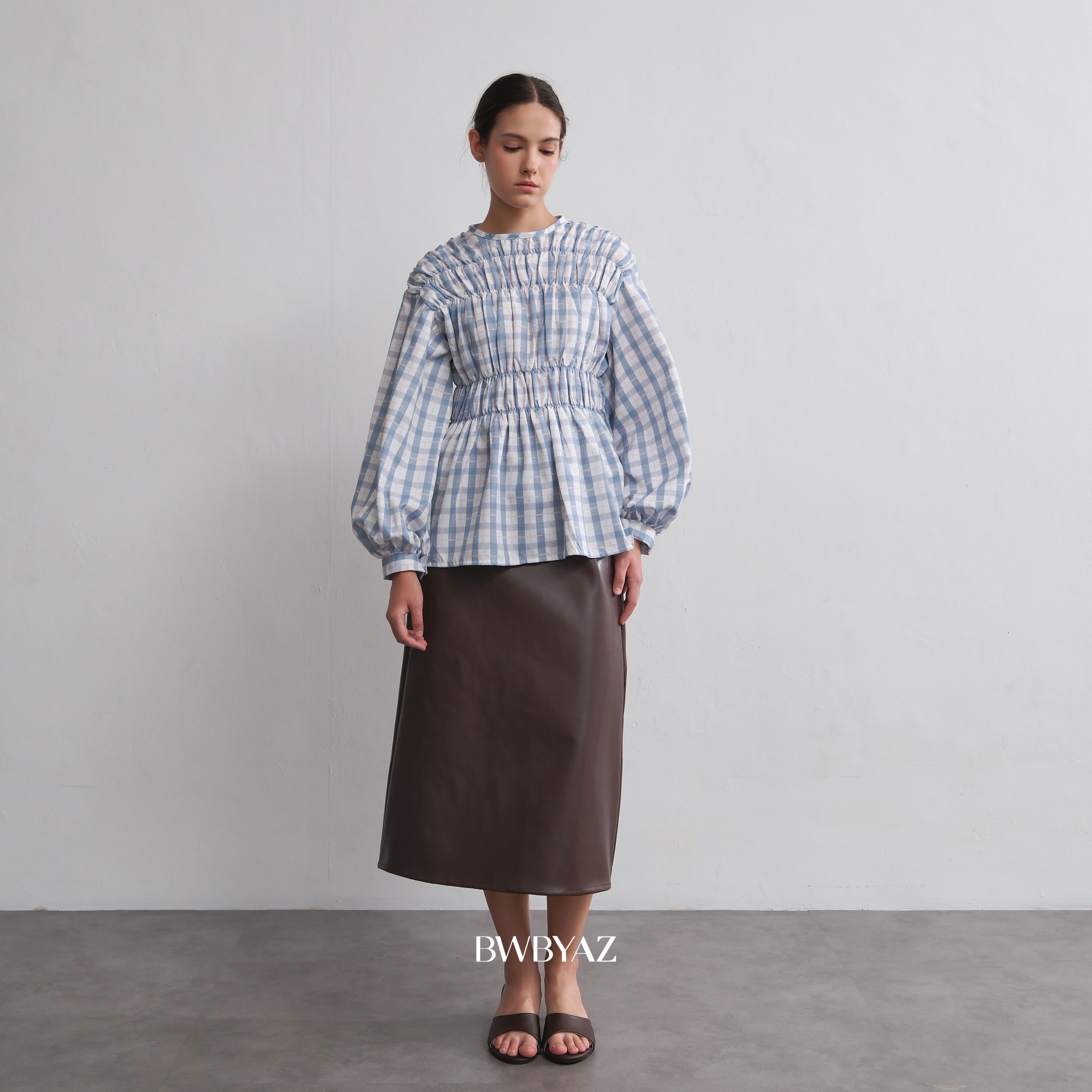 BWBYAZ - Pamela Shirred Blouse Signature