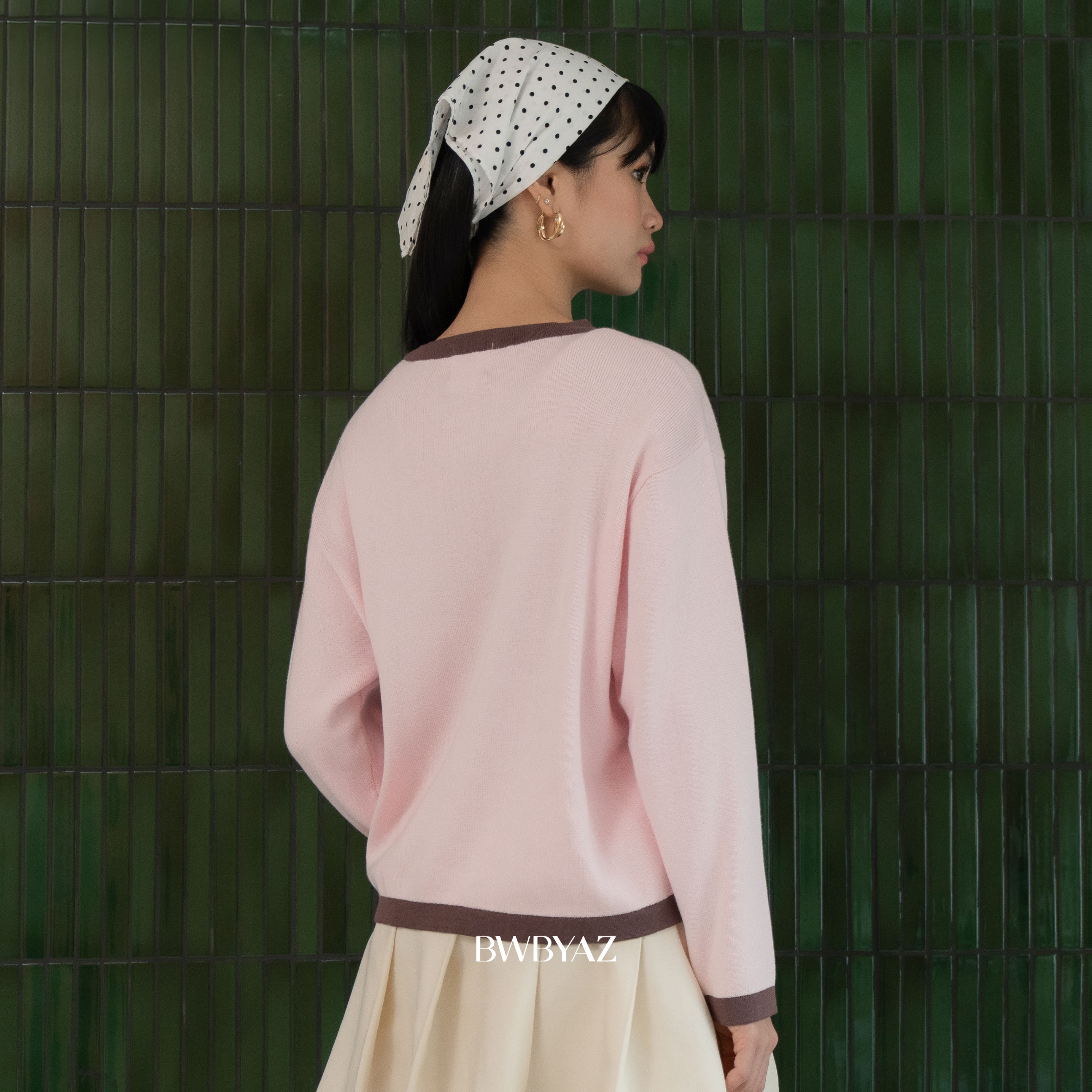 BWBYAZ STAPLE EASE - Terra Bloomy Knit Cardigan (READY STOCK)