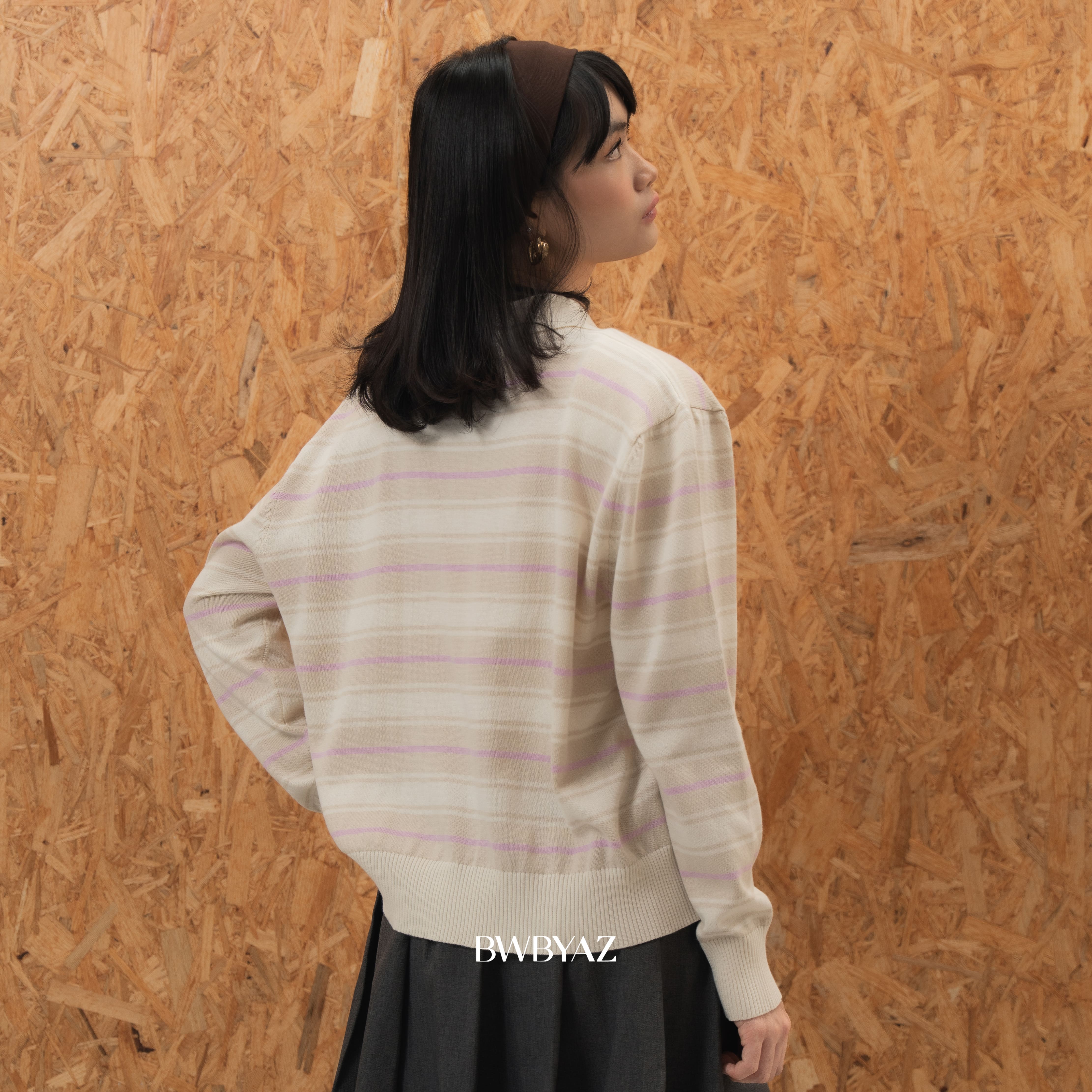 BWBYAZ - Marvine Stripes Knit (READY STOCK)