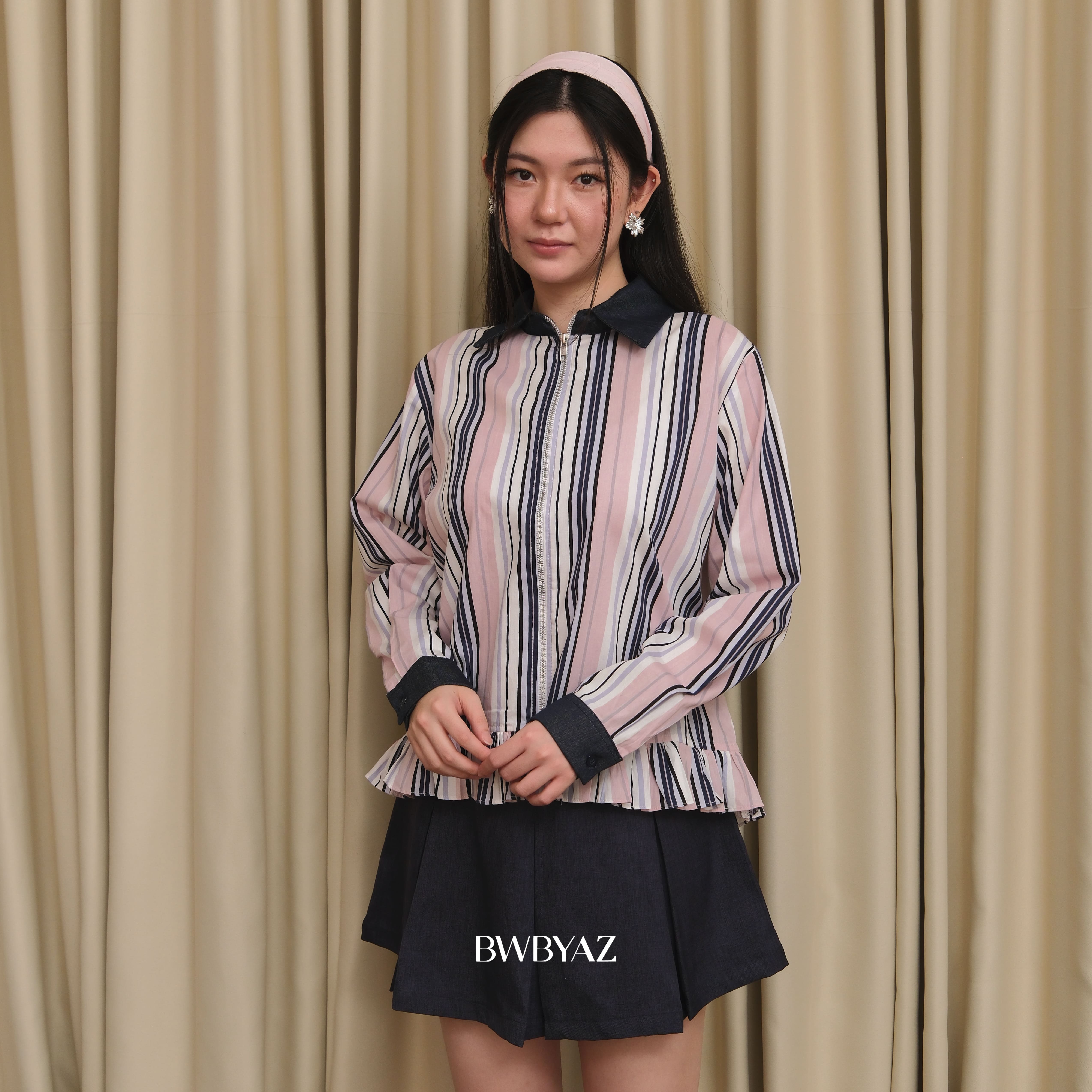 BWBYAZ - Friska Ruffle Shirt (READY STOCK)
