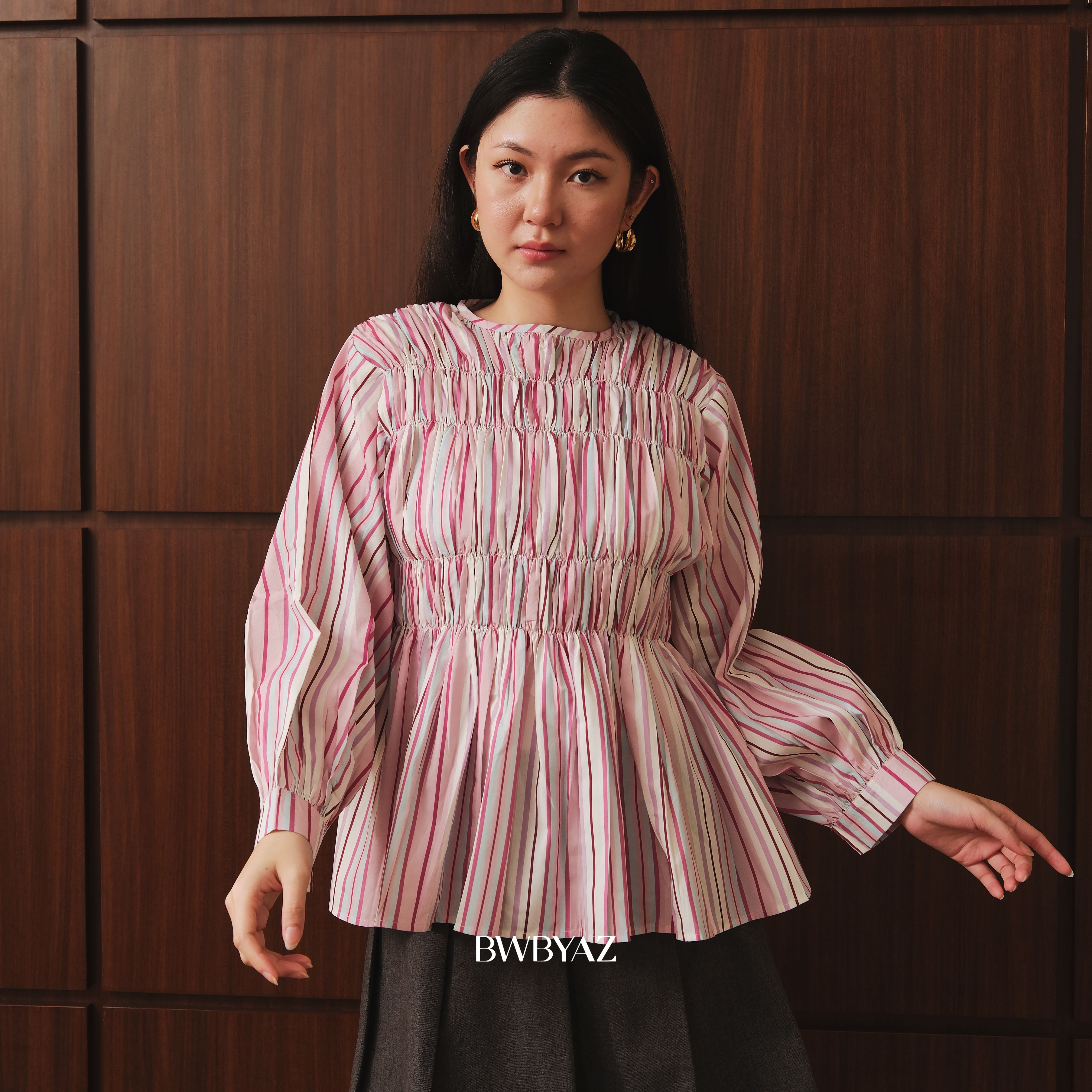 BWBYAZ - Pamela Shirred Blouse Pattern