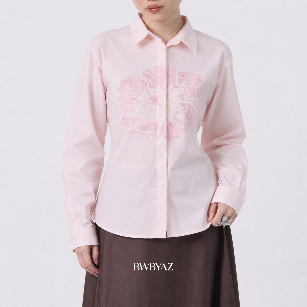 BWBYAZ - Reshya Embroidery Shirt (READY STOCK).