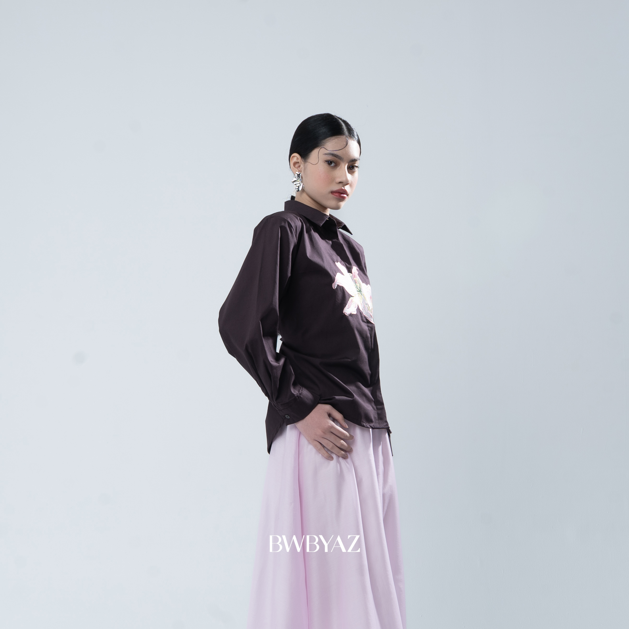 BWBYAZ - Caroline Blooming Shirt (READY STOCK)