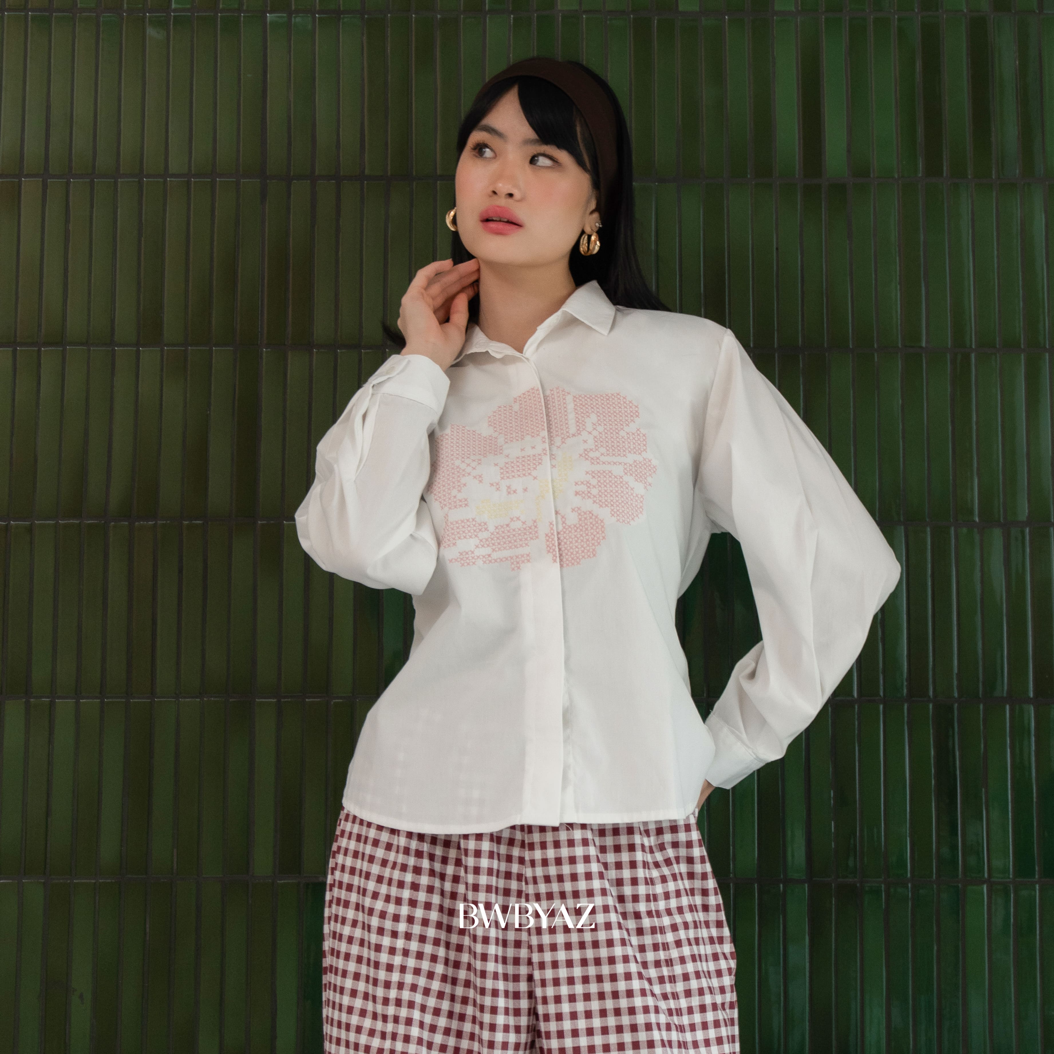 BWBYAZ - Reshya Embroidery Shirt (READY STOCK).