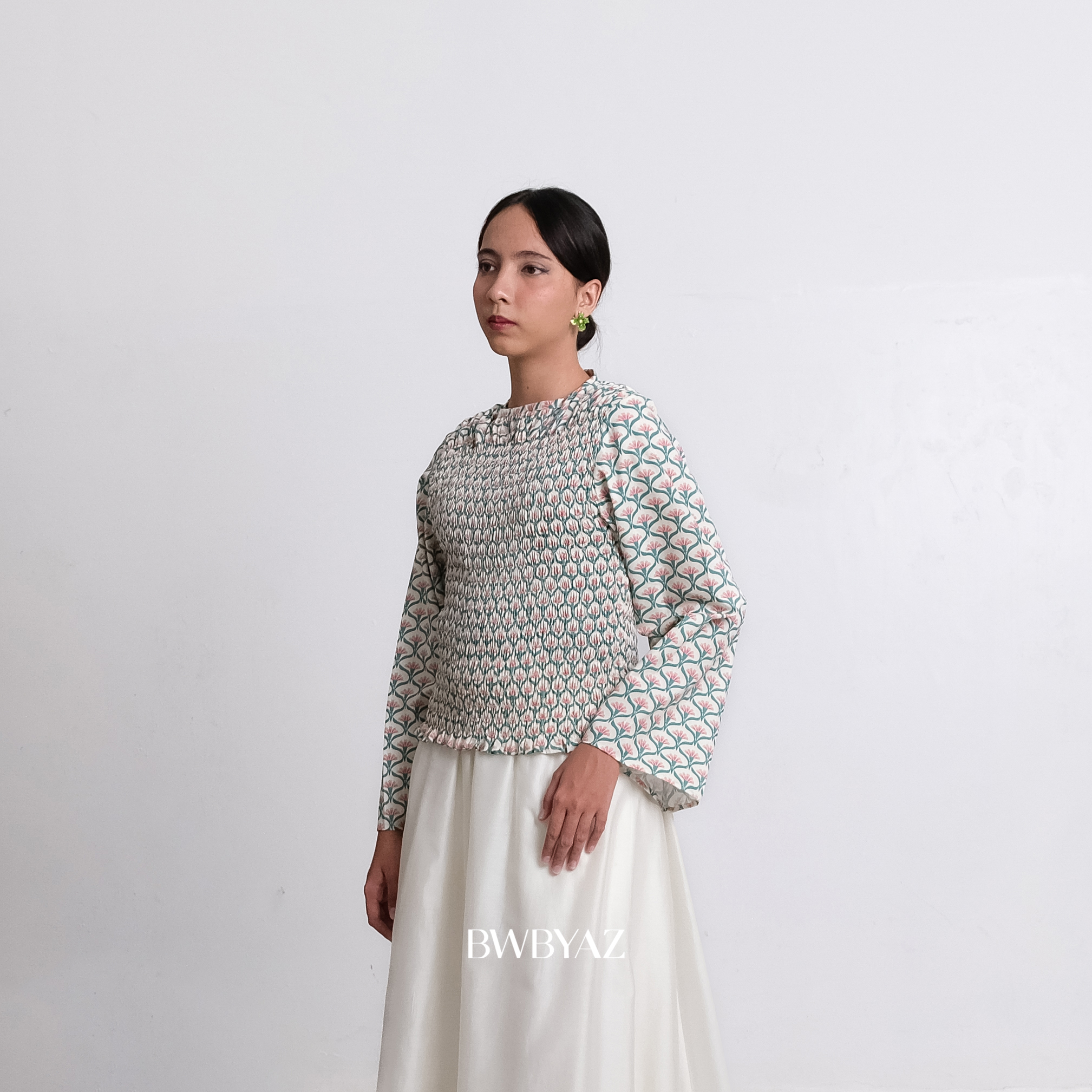 BWBYAZ - PUSPA CITA RAYA - Nona Sadhifa Shirred Blouse (READY STOCK)