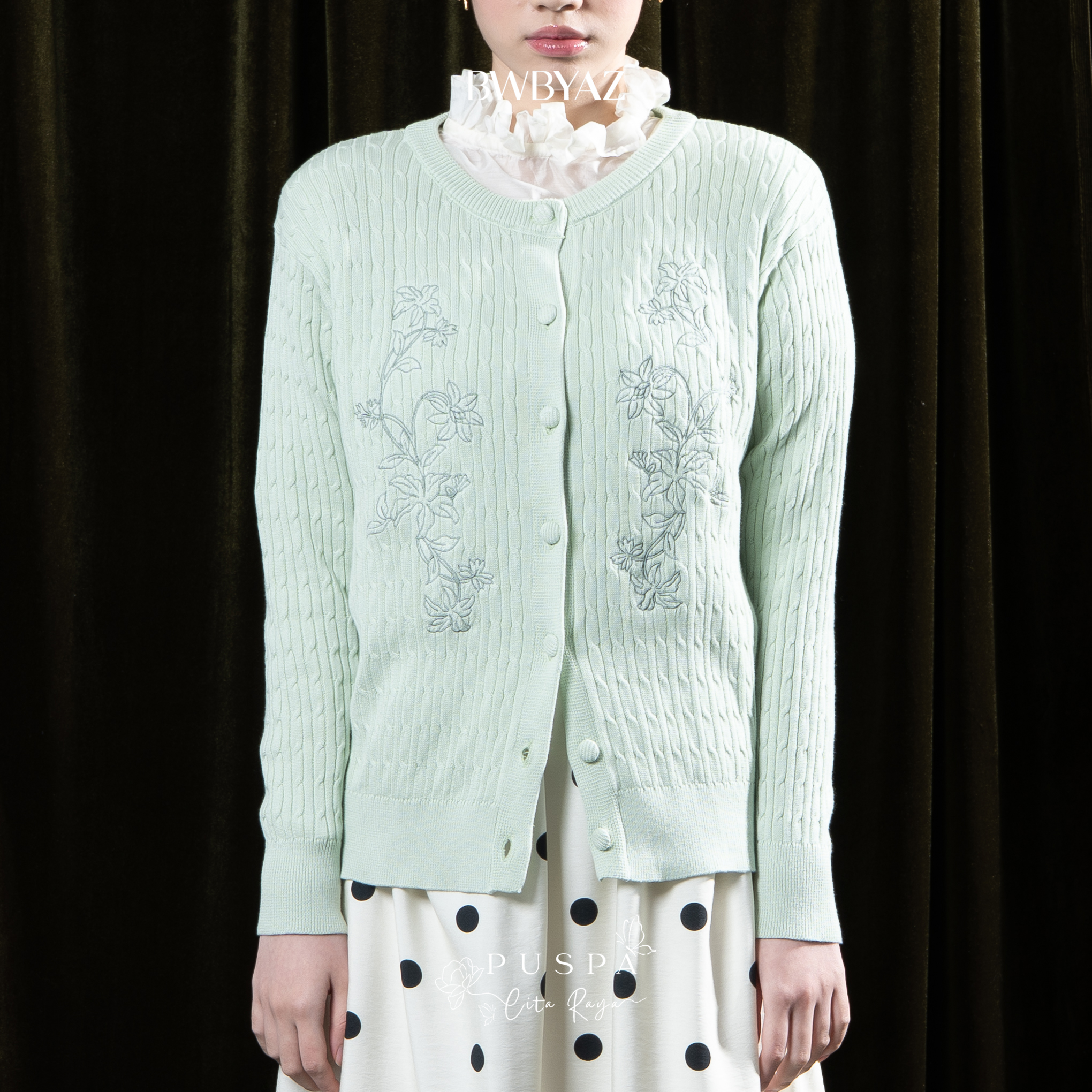BWBYAZ - PUSPA CITA RAYA - Kasyara Cable Knit Cardigan (READY STOCK)