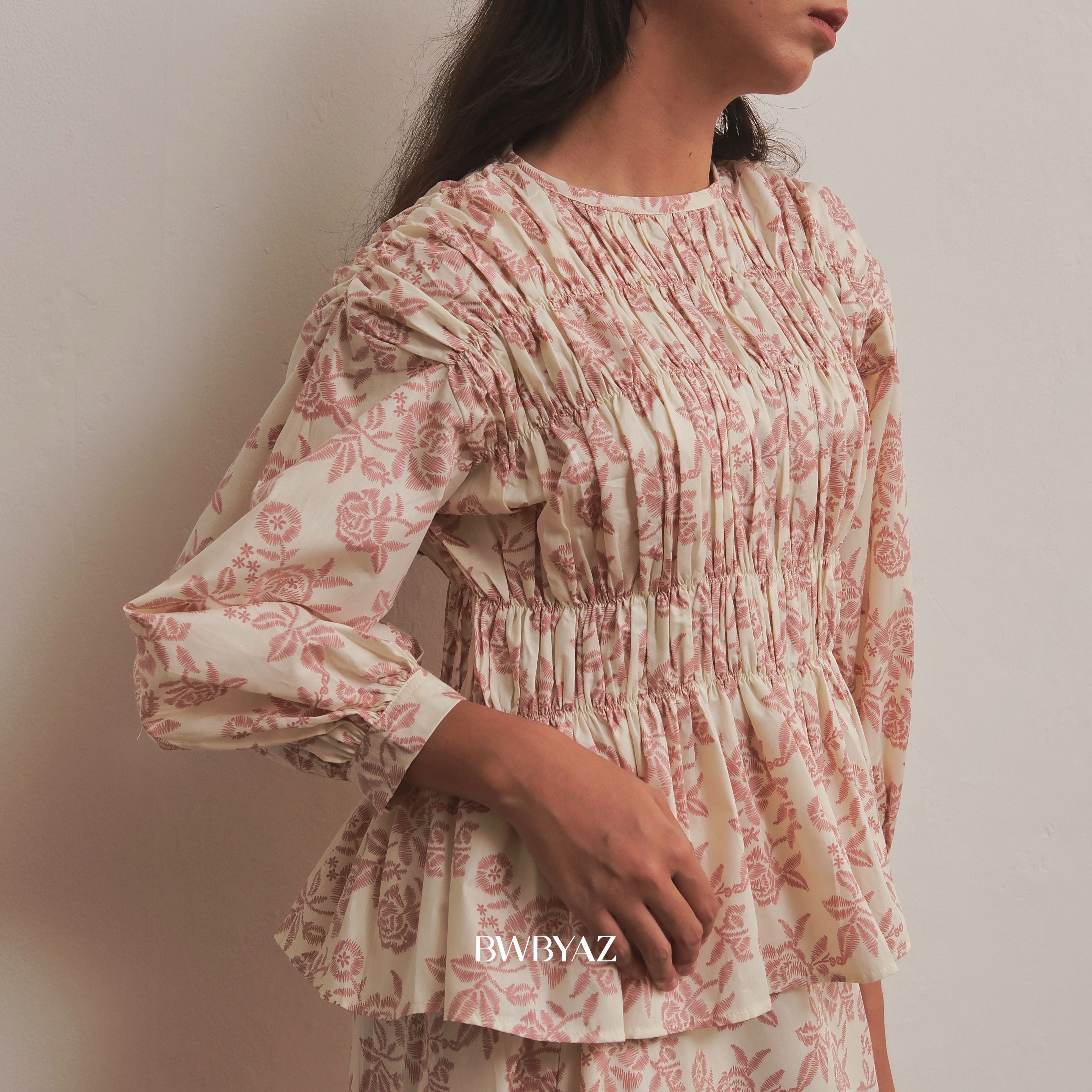 BWBYAZ - Pamela Shirred Blouse Signature