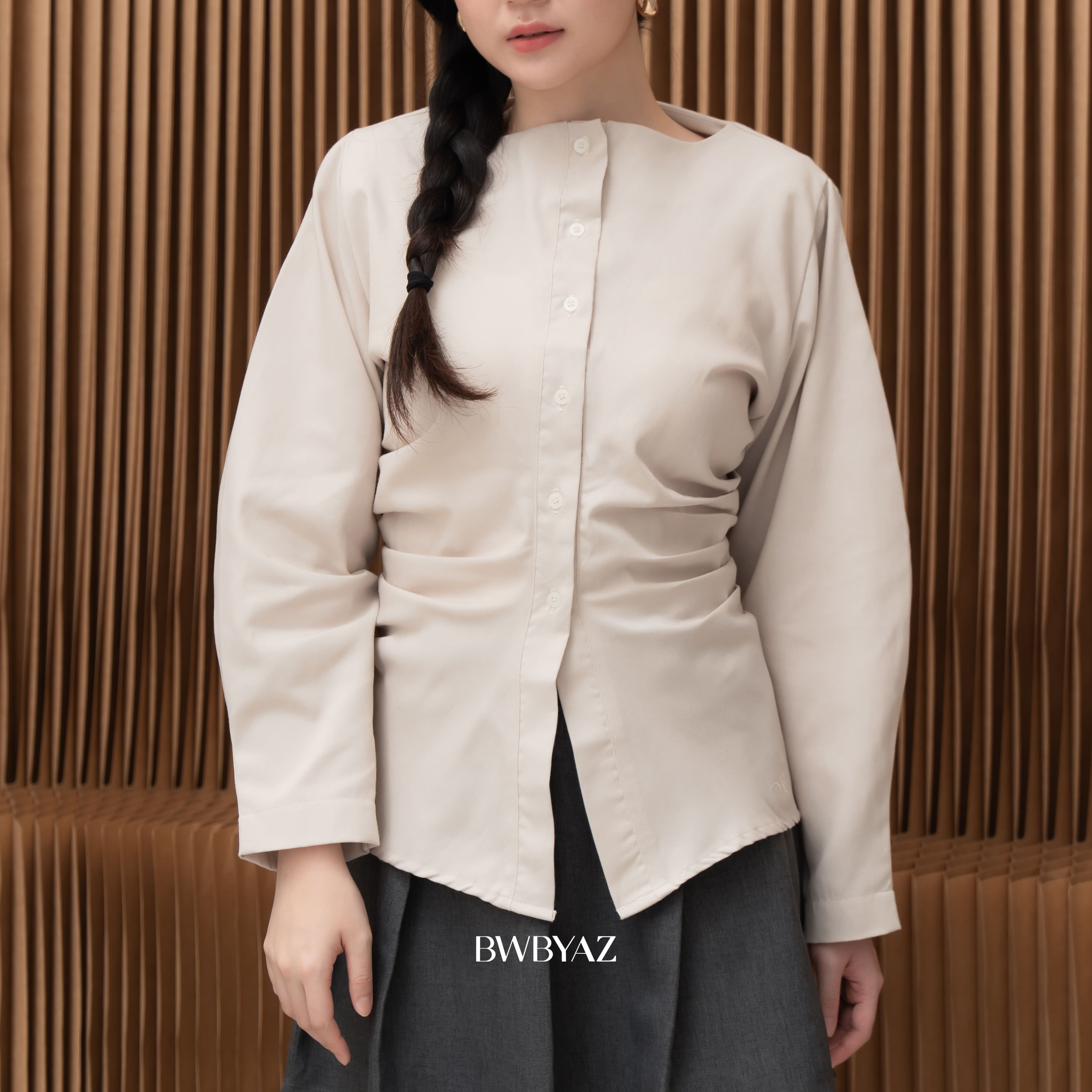 BWBYAZ - Veyra Shirred Shirt