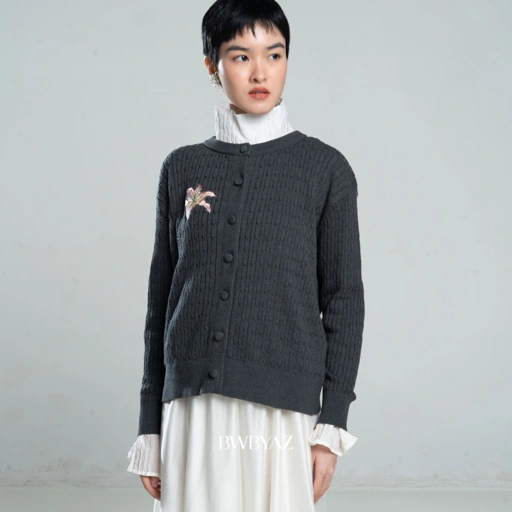 Image of BWBYAZ - Laine Cable Knit Cardigan (READY STOCK)