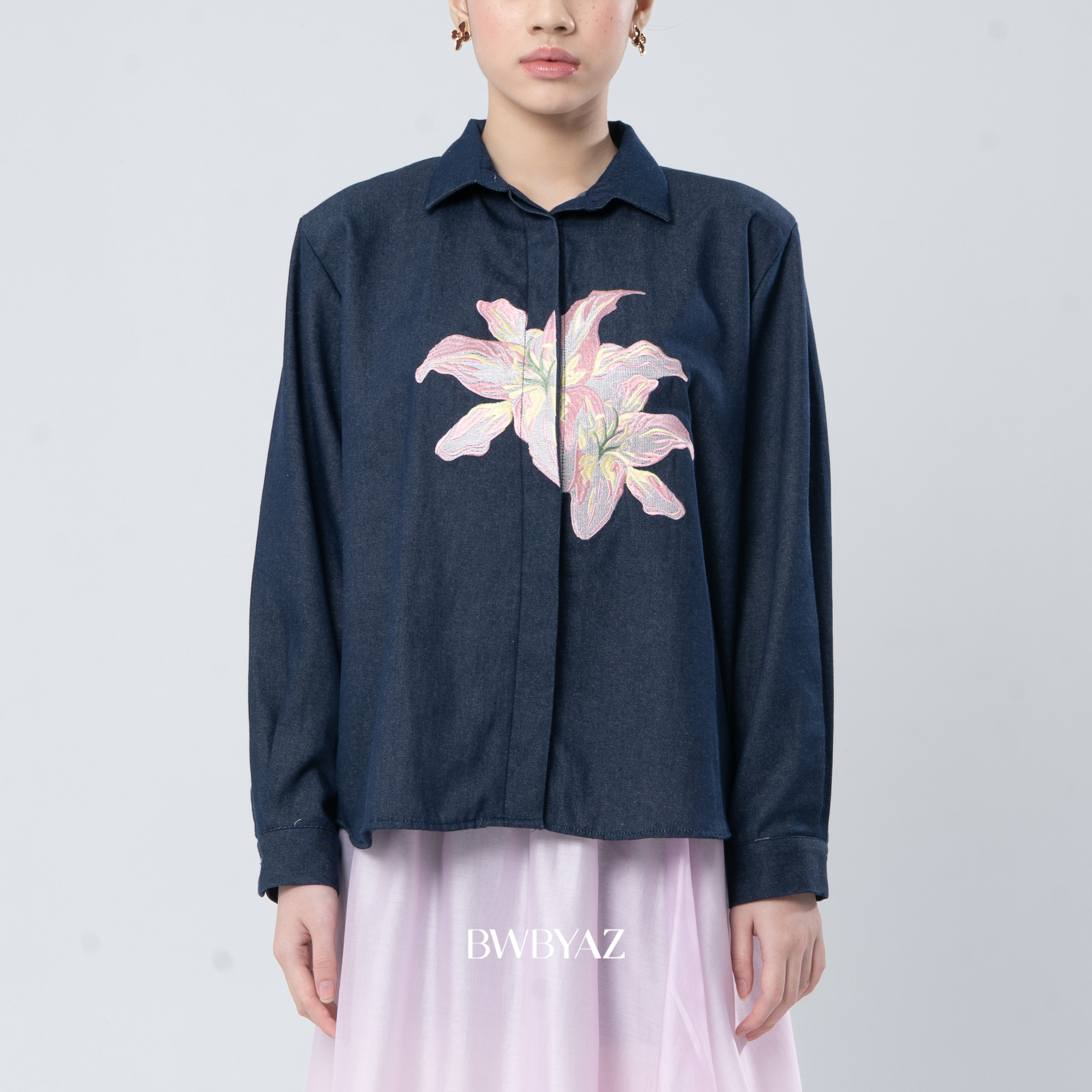 BWBYAZ - Caroline Blooming Shirt (READY STOCK)