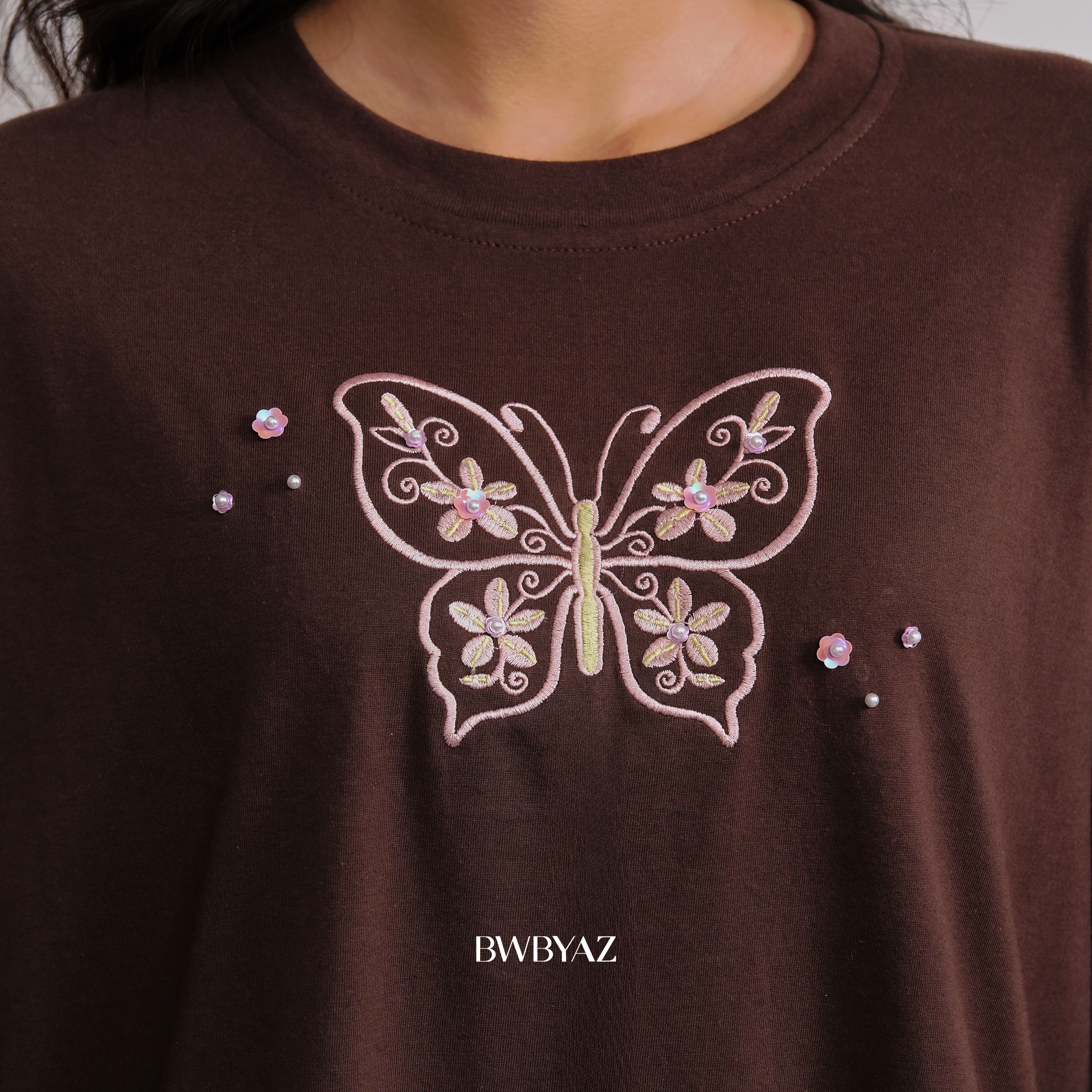 BWBYAZ - Ollie Embroidery Top Flutter & Bloom (READY STOCK)