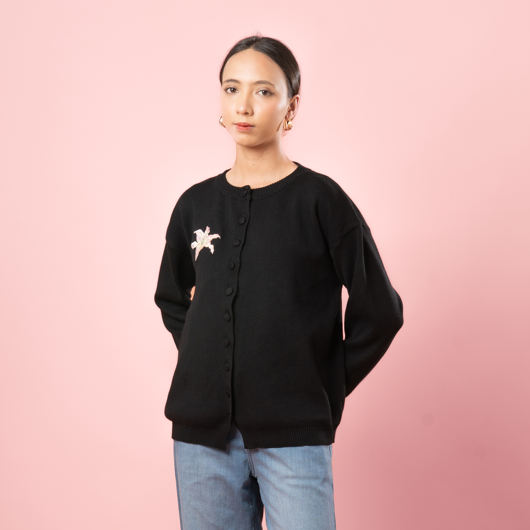 BWBYAZ STAPLE EASE - Ophelia Bloomy Knit Cardigan (READY STOCK)