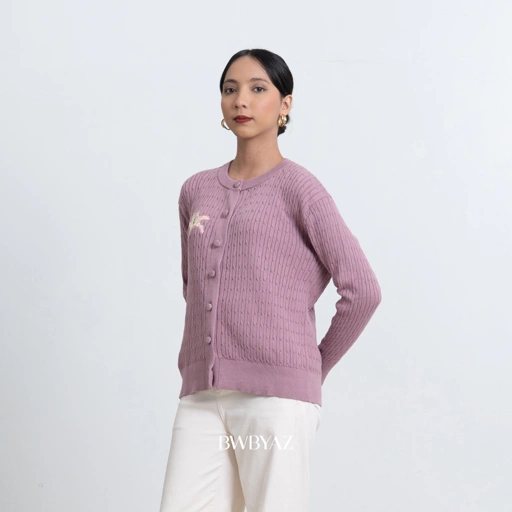 Image of BWBYAZ - Laine Cable Knit Cardigan (READY STOCK)