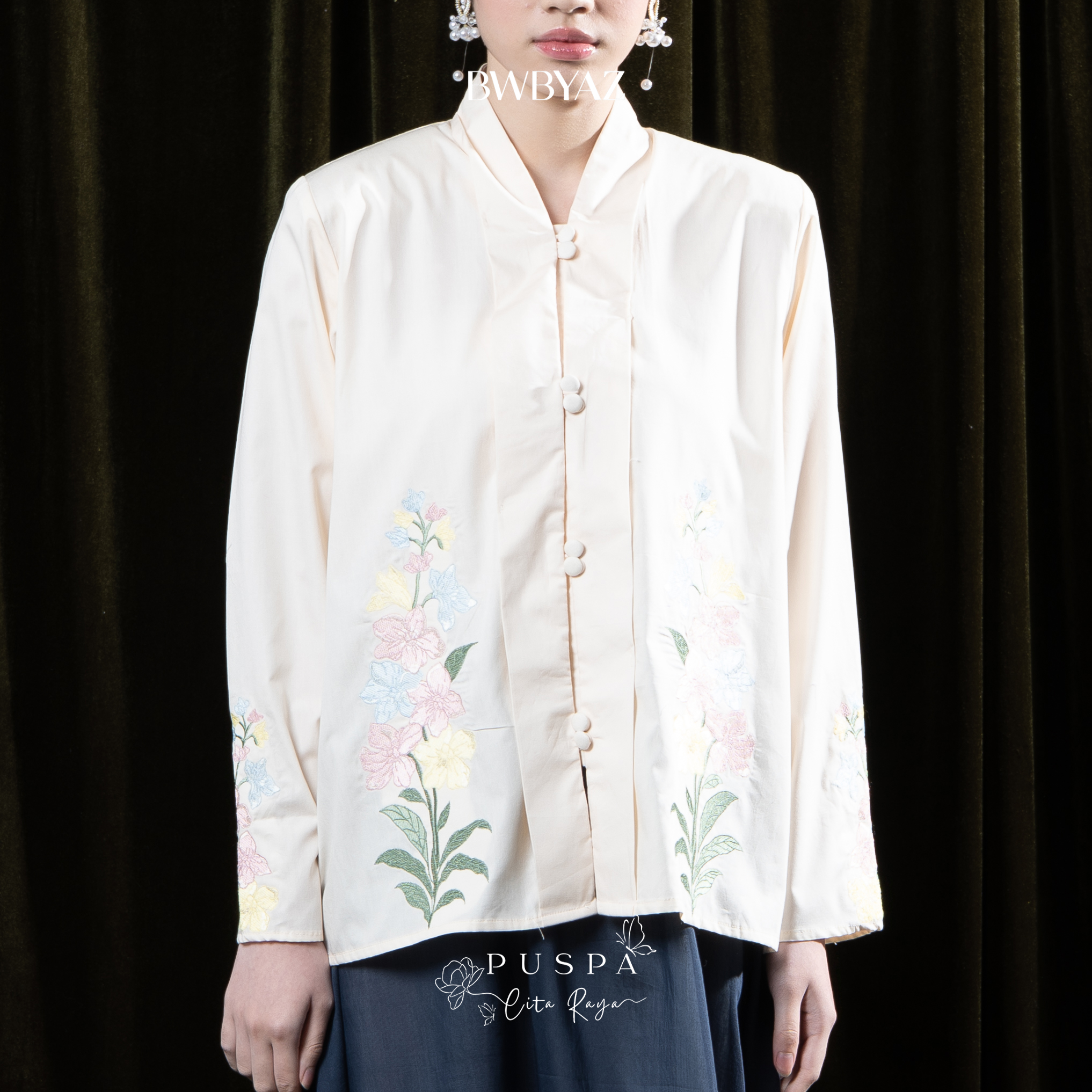 BWBYAZ - PUSPA CITA RAYA - Nona Sekar Embroidery Kebaya (READY STOCK)
