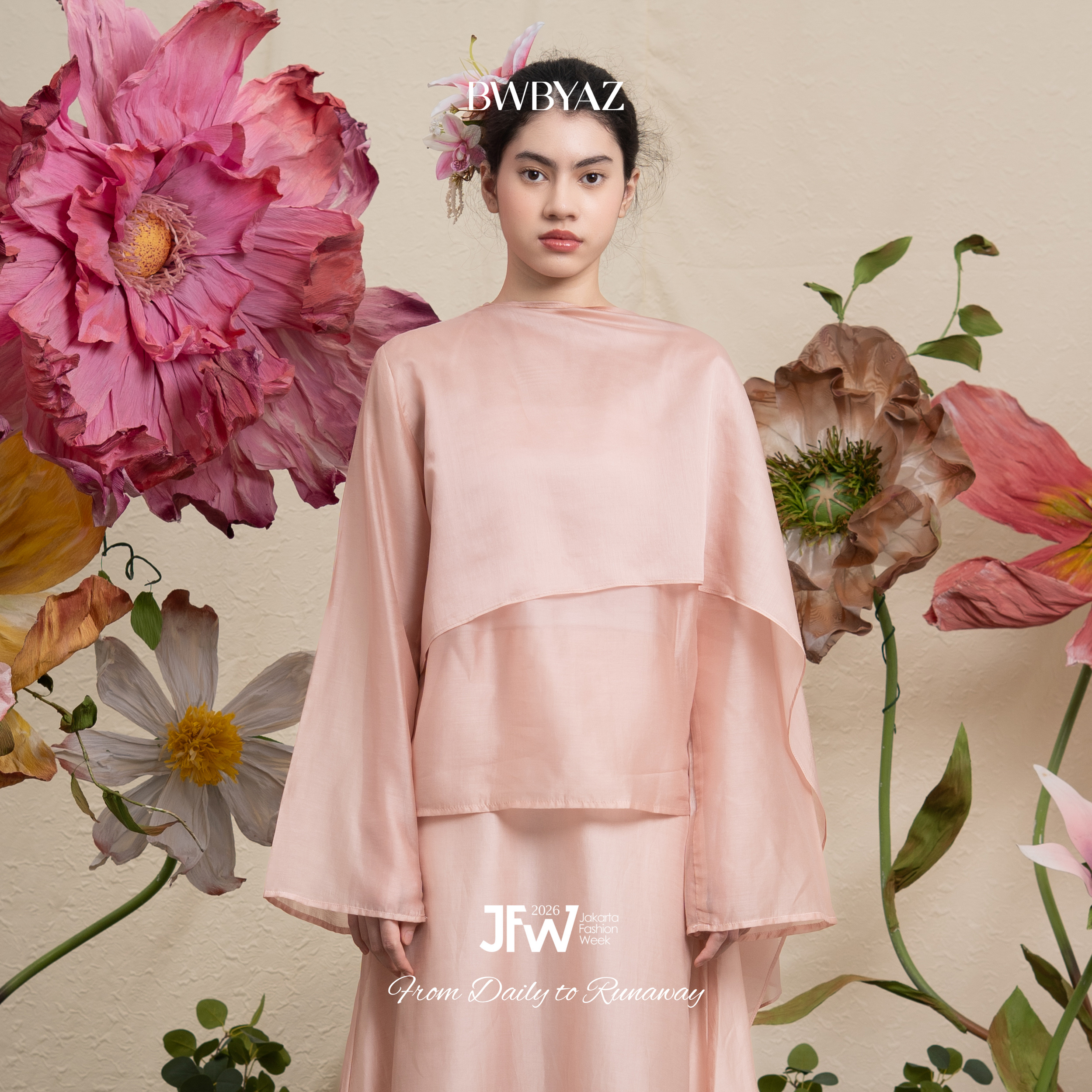 BWBYAZ JFW COLLECTION - Selma Shawl Blouse  (READY STOCK)