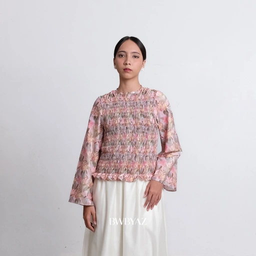 Image of BWBYAZ - PUSPA CITA RAYA - Nona Laratih Shirred Blouse