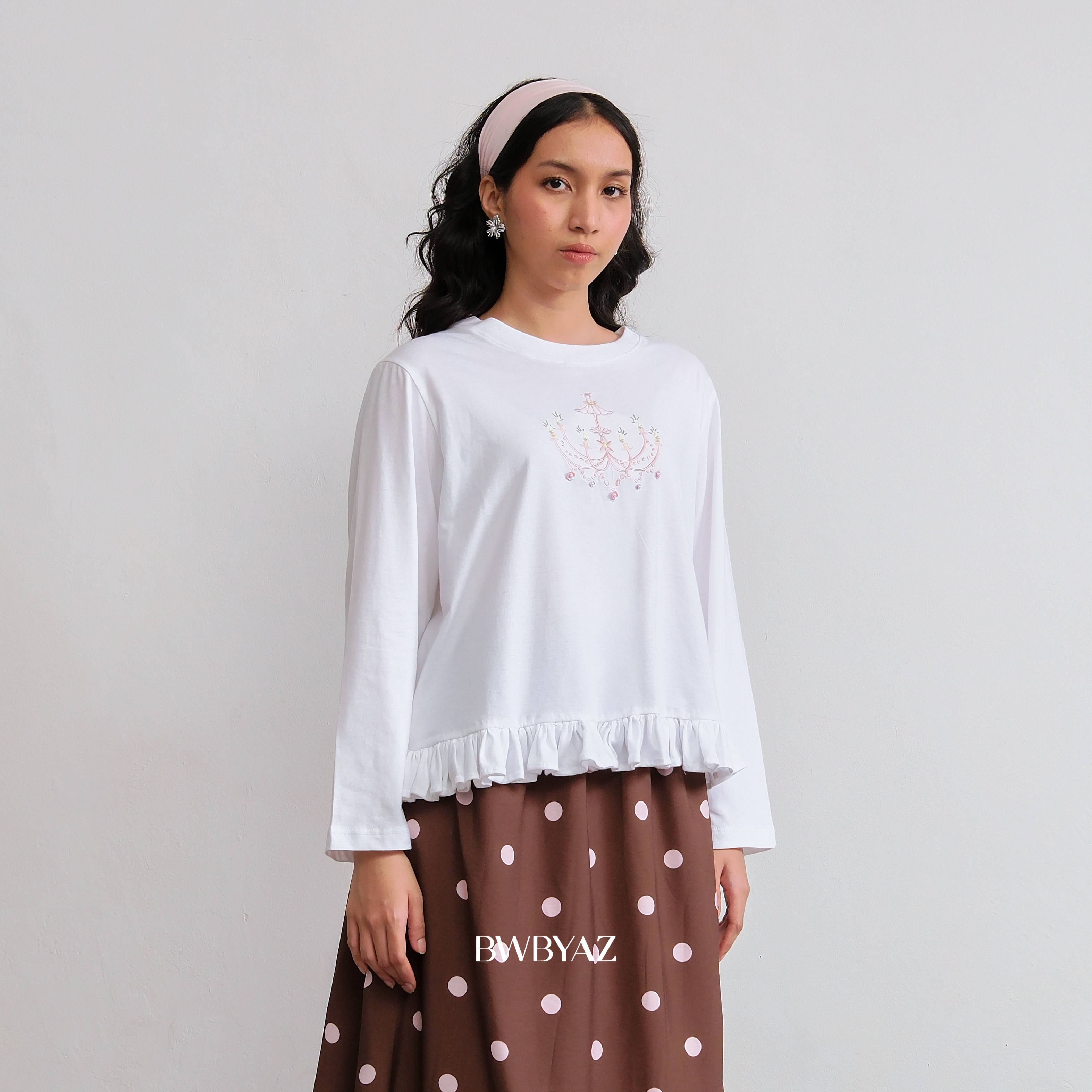 BWBYAZ - Ollie Embroidery Top Twinkle & Teacup (READY STOCK)