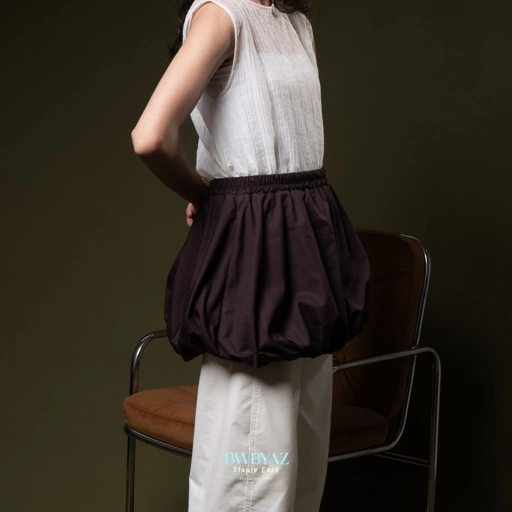 Image of BWBYAZ STAPLE EASE - LEONA BALOON SKIRT SHORT