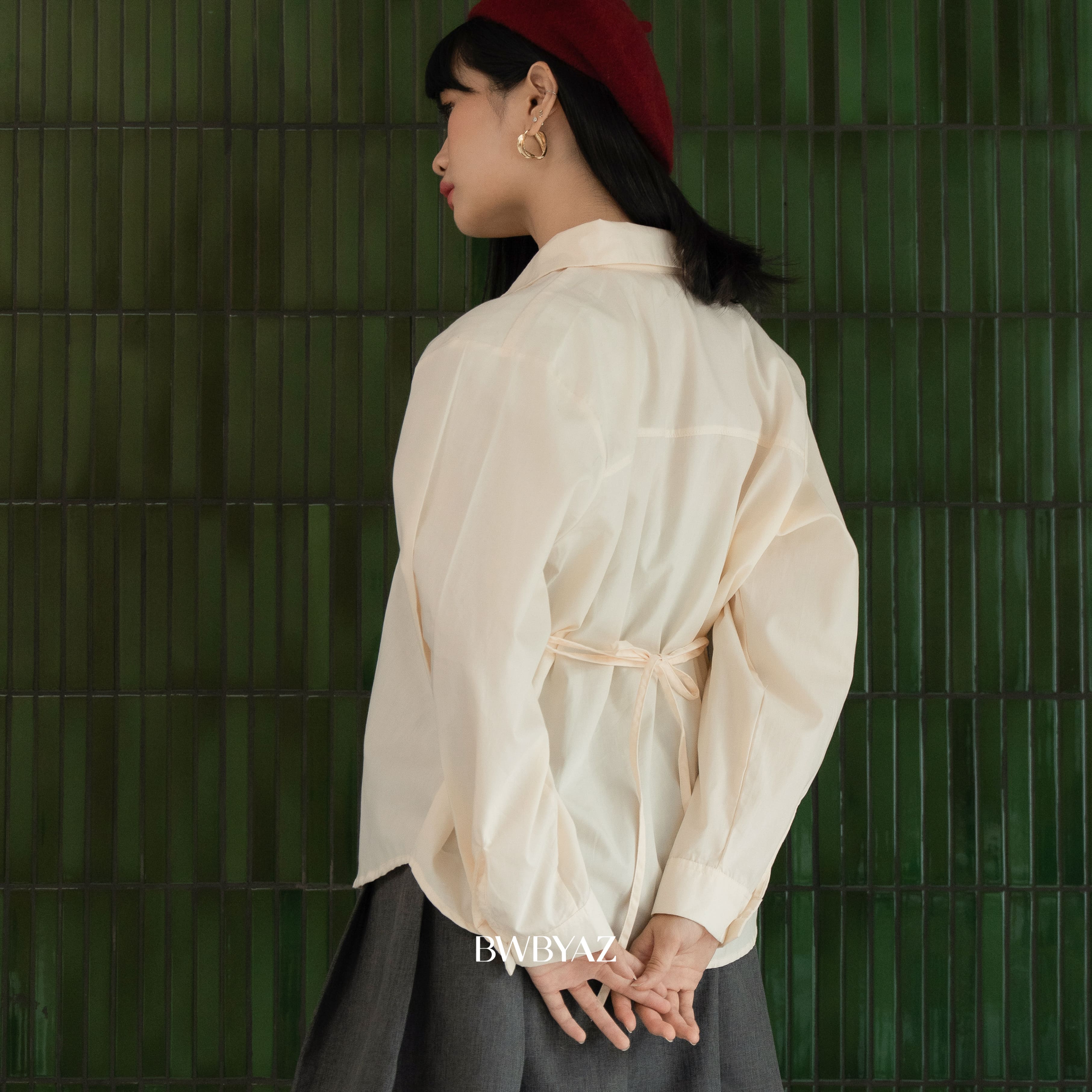 BWBYAZ - Varette Embroidery Shirt (READY STOCK).