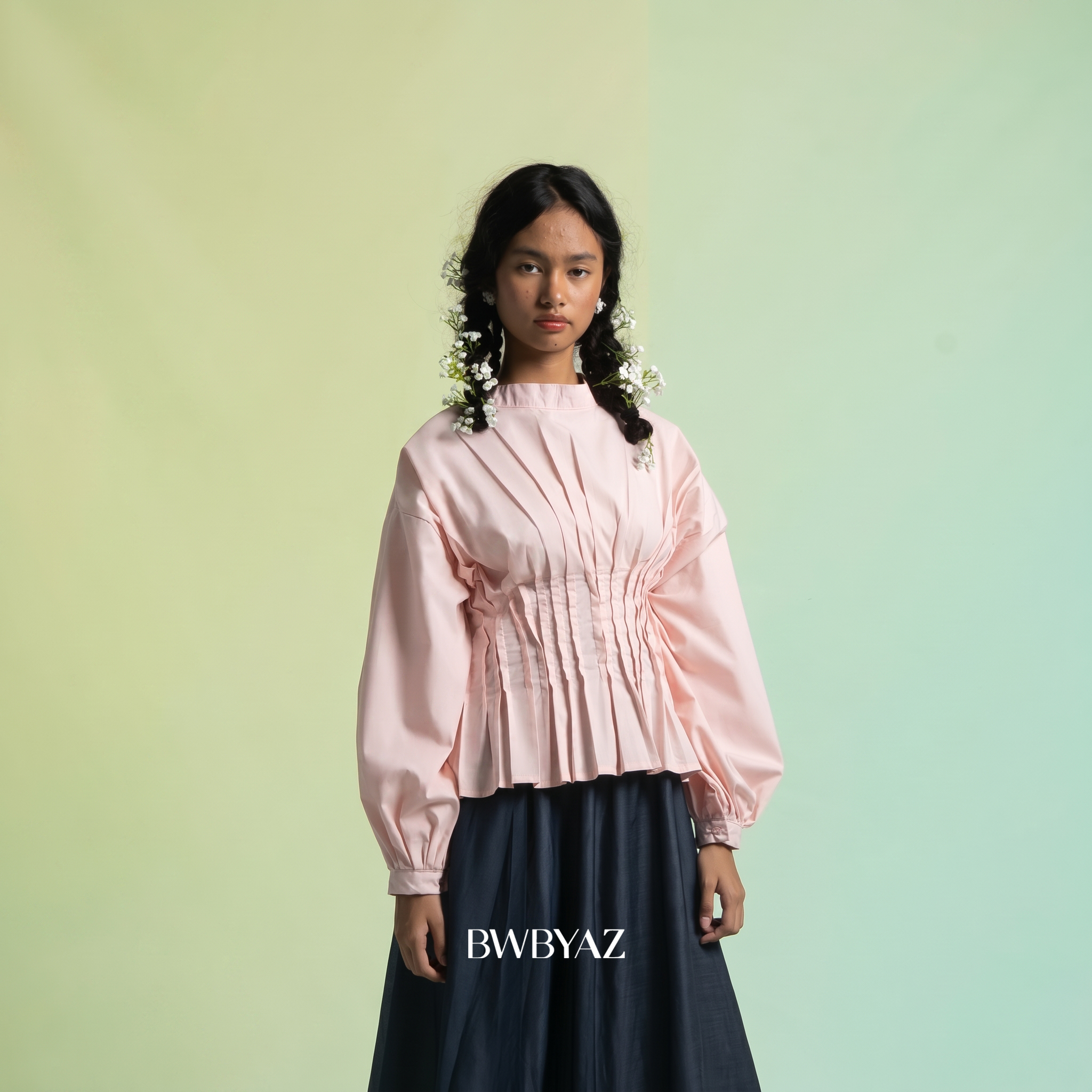 BWBYAZ - Ramita Pleated Top (READY STOCK)