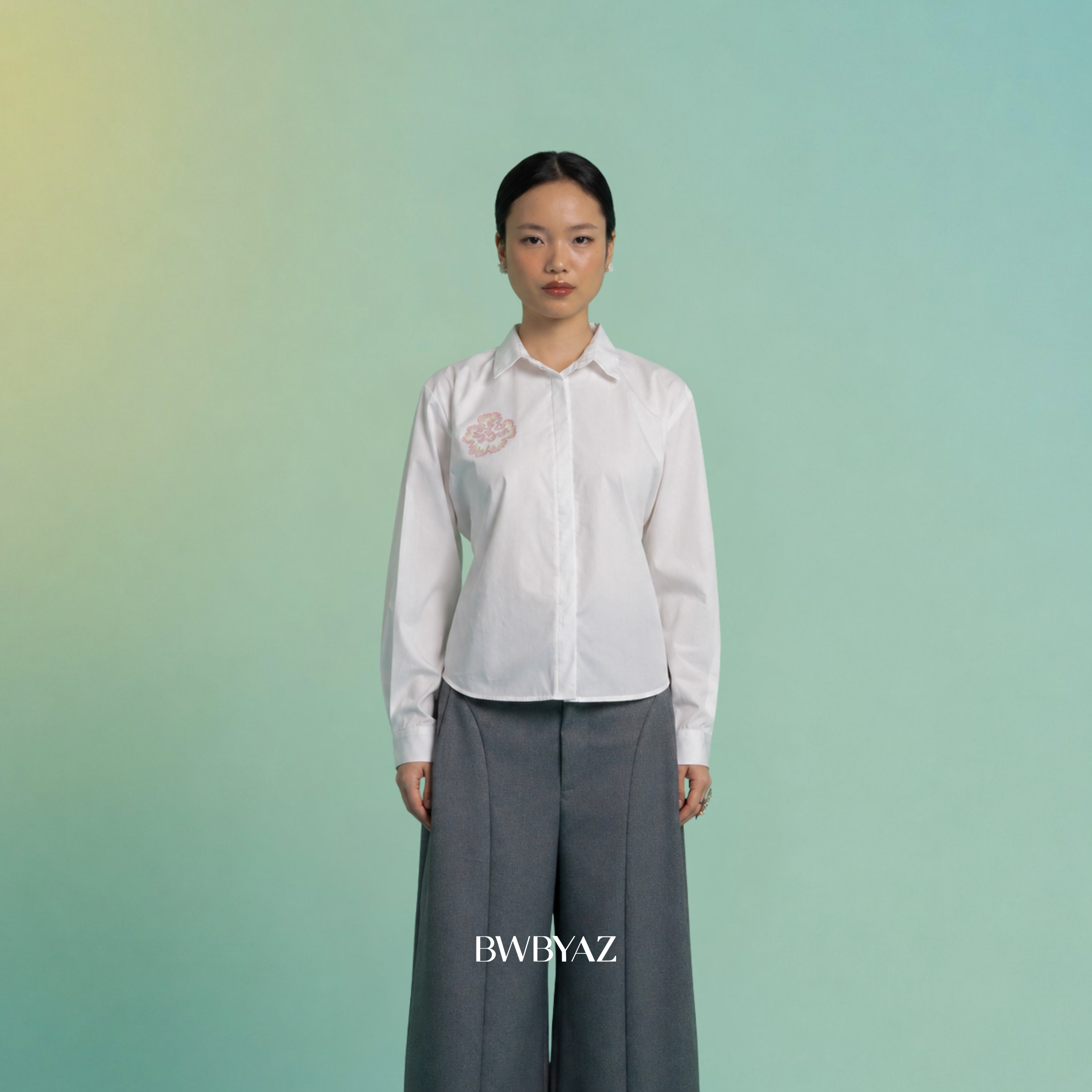 BWBYAZ - Luvira Embroidery Shirt (READY STOCK)