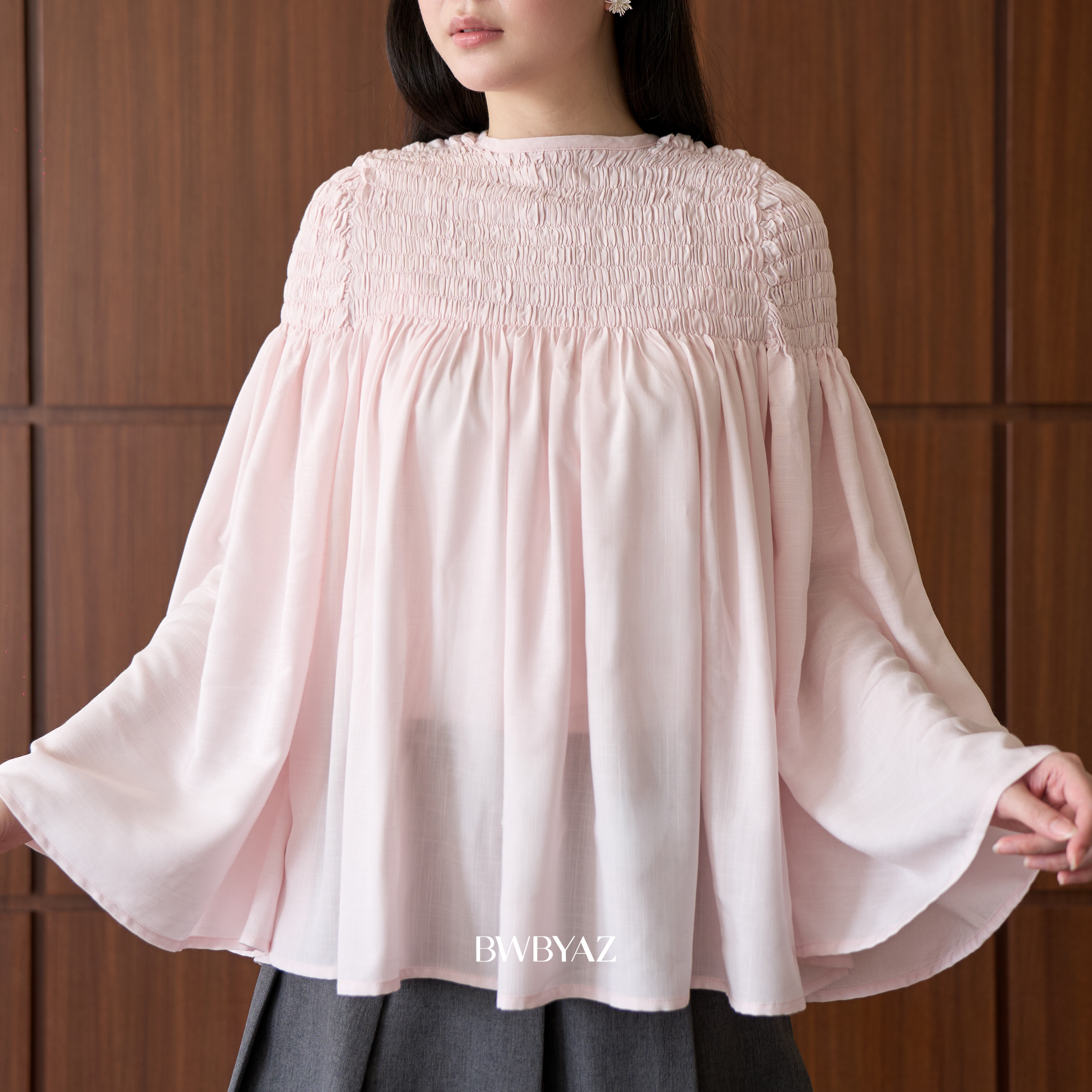 BWBYAZ - Hallie Shirred Top (READY STOCK)