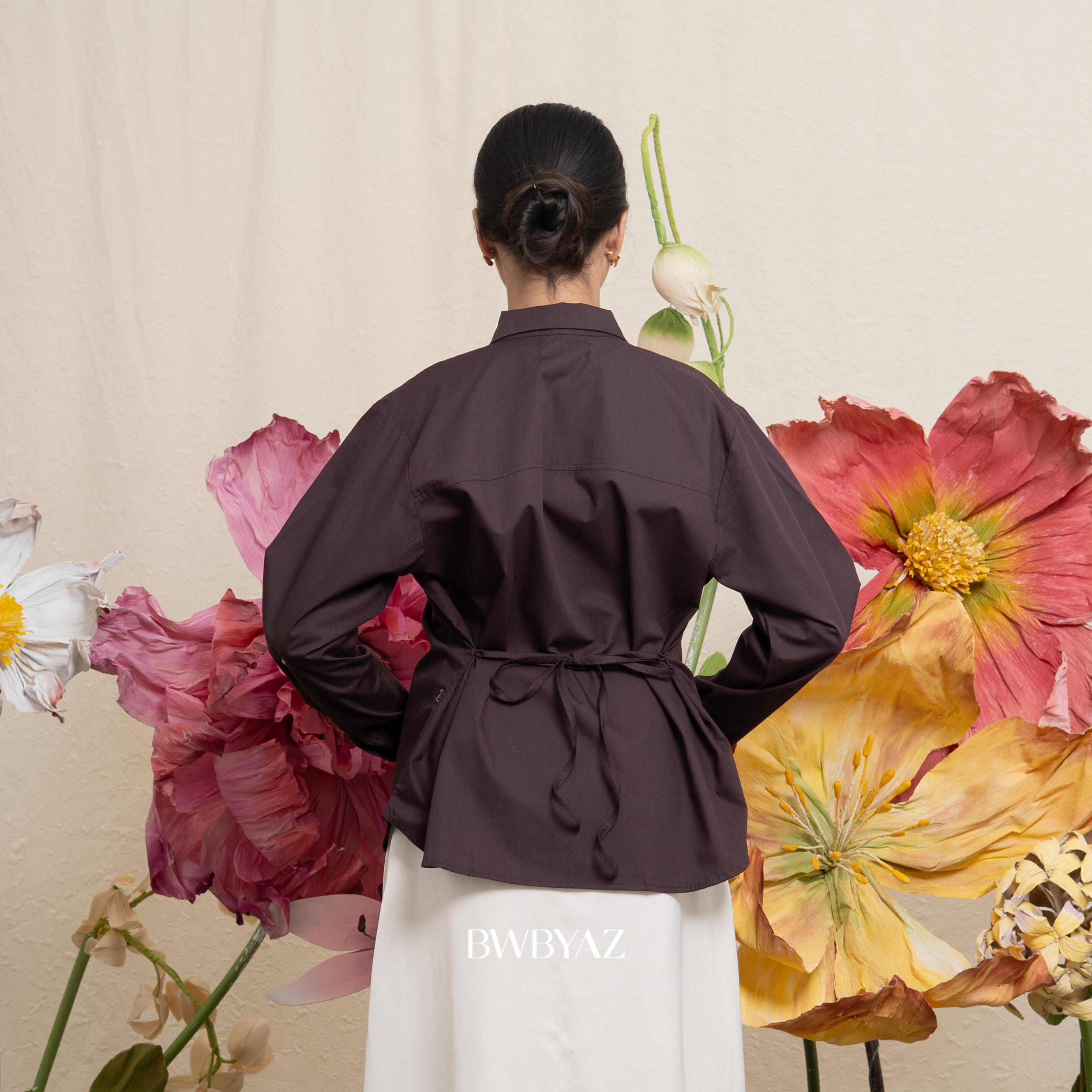 BWBYAZ -  Cyrielle Blooming Shirt (READY STOCK)