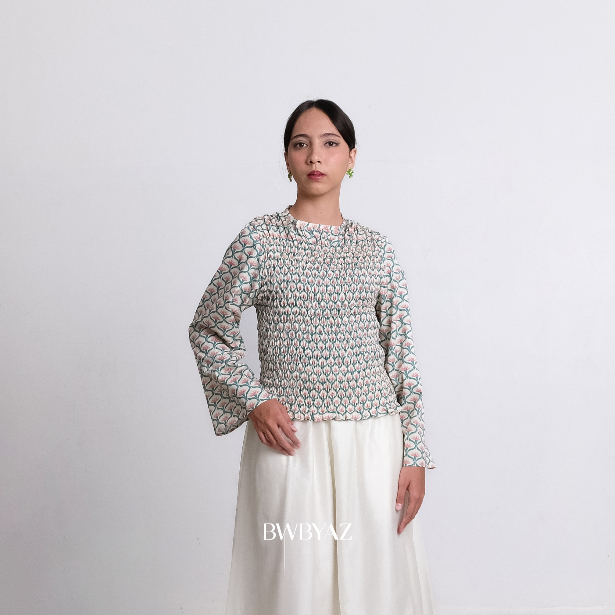 BWBYAZ - PUSPA CITA RAYA - Nona Sadhifa Shirred Blouse (READY STOCK)