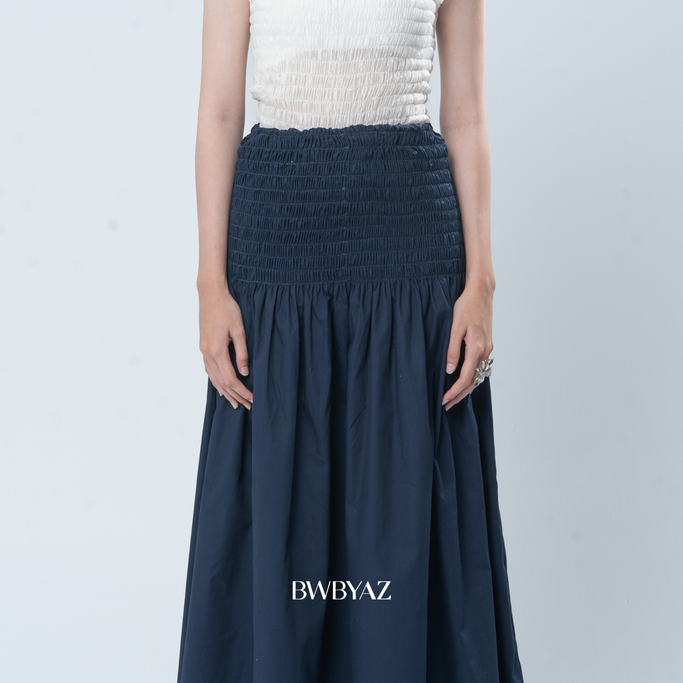 BWBYAZ - Sasmaya Shirred Skirt (READY STOCK)