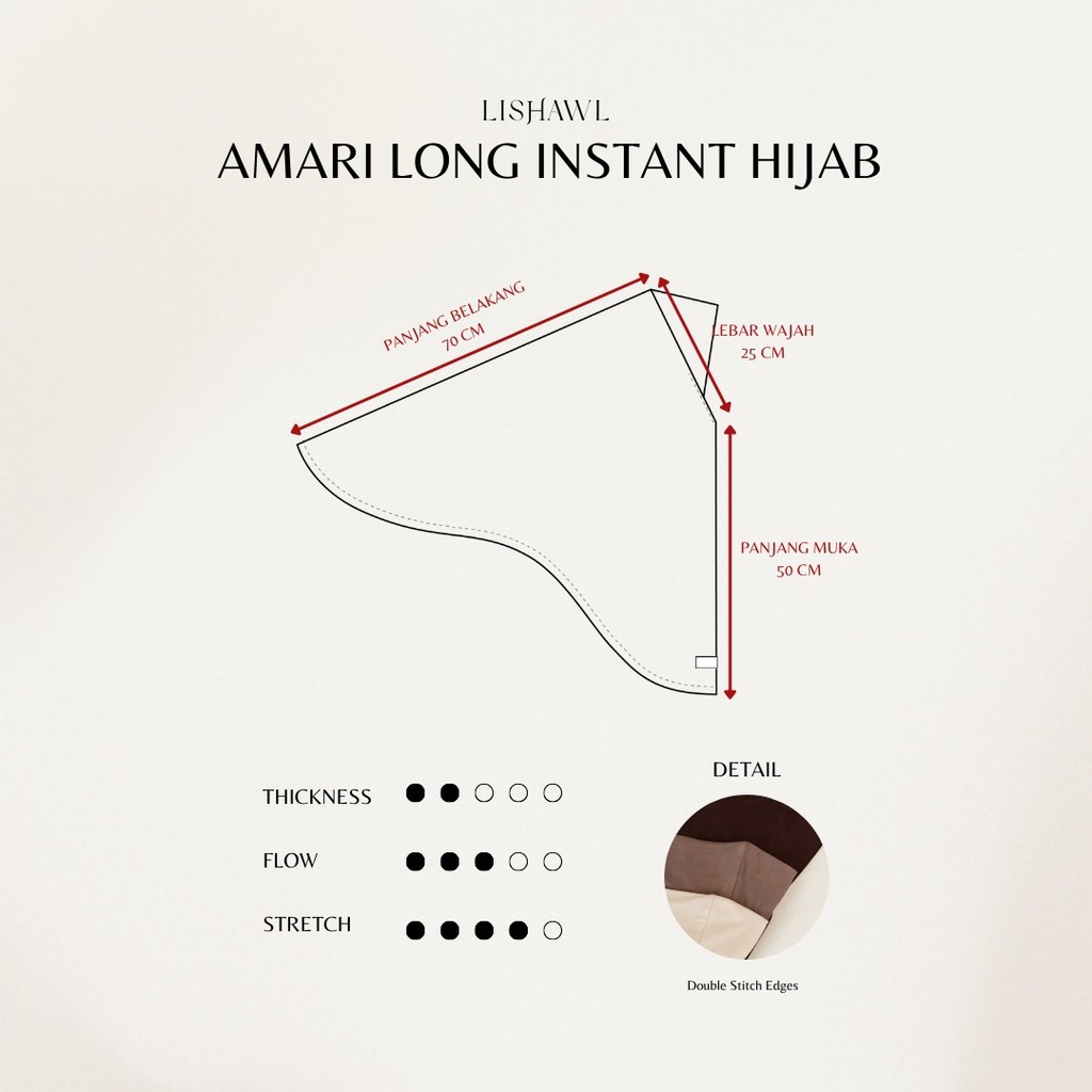 LISHAWL - Amari Long Instan Hijab (READY STOCK)