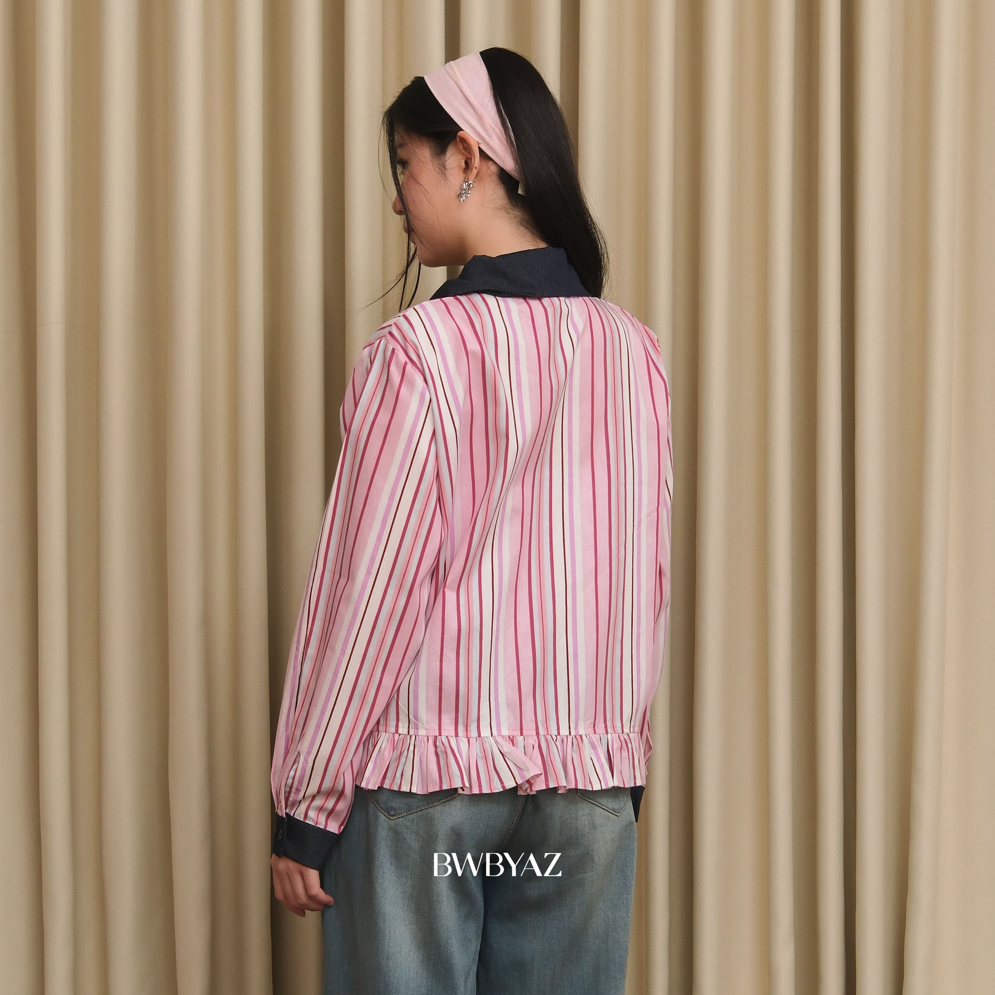 BWBYAZ - Friska Ruffle Shirt (READY STOCK)