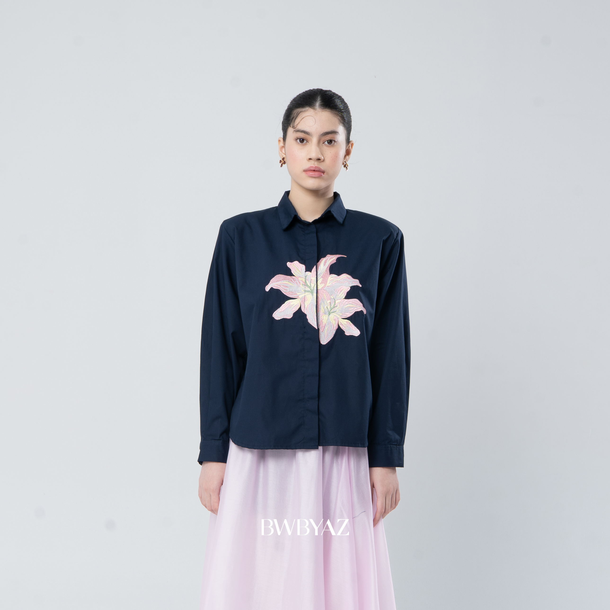 BWBYAZ - Caroline Blooming Shirt (READY STOCK)