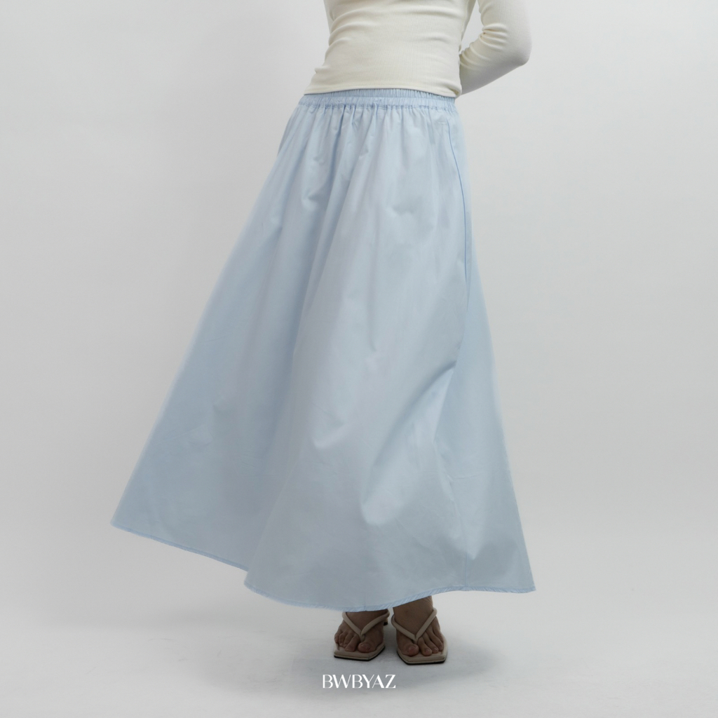 BWBYAZ - Camel Cotton Skirt (READY STOCK)