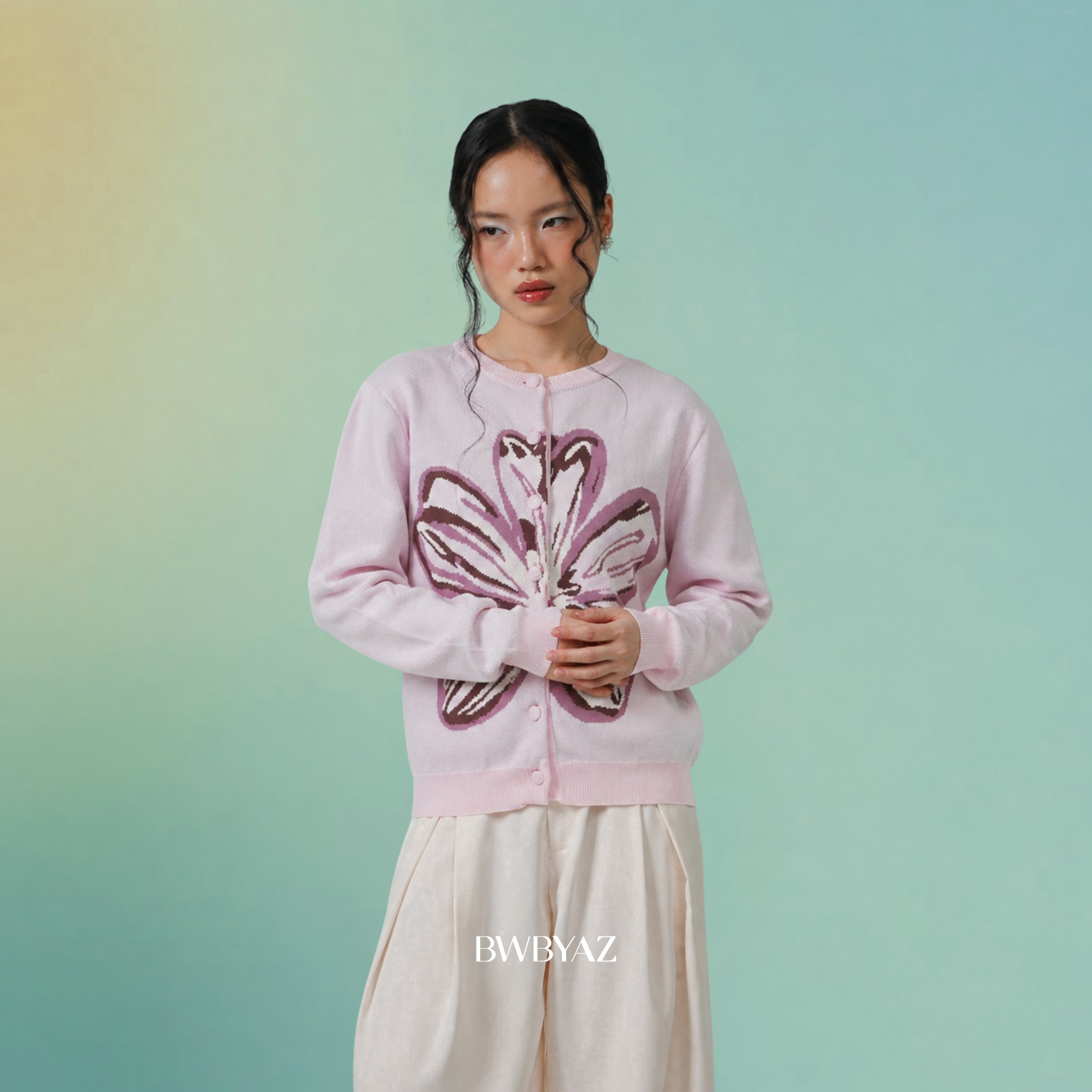BWBYAZ - Athara Bloom Cardigan (READY STOCK)