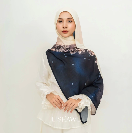 Image of LISHAWL - Nona Miranti Flower Scarf (READY STOCK)