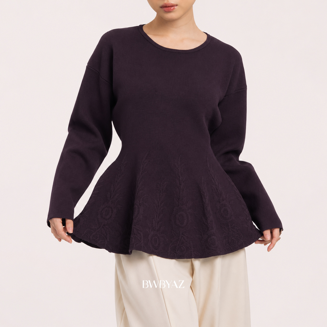 BWBYAZ - Luella Jacquard Peplum (READY STOCK)