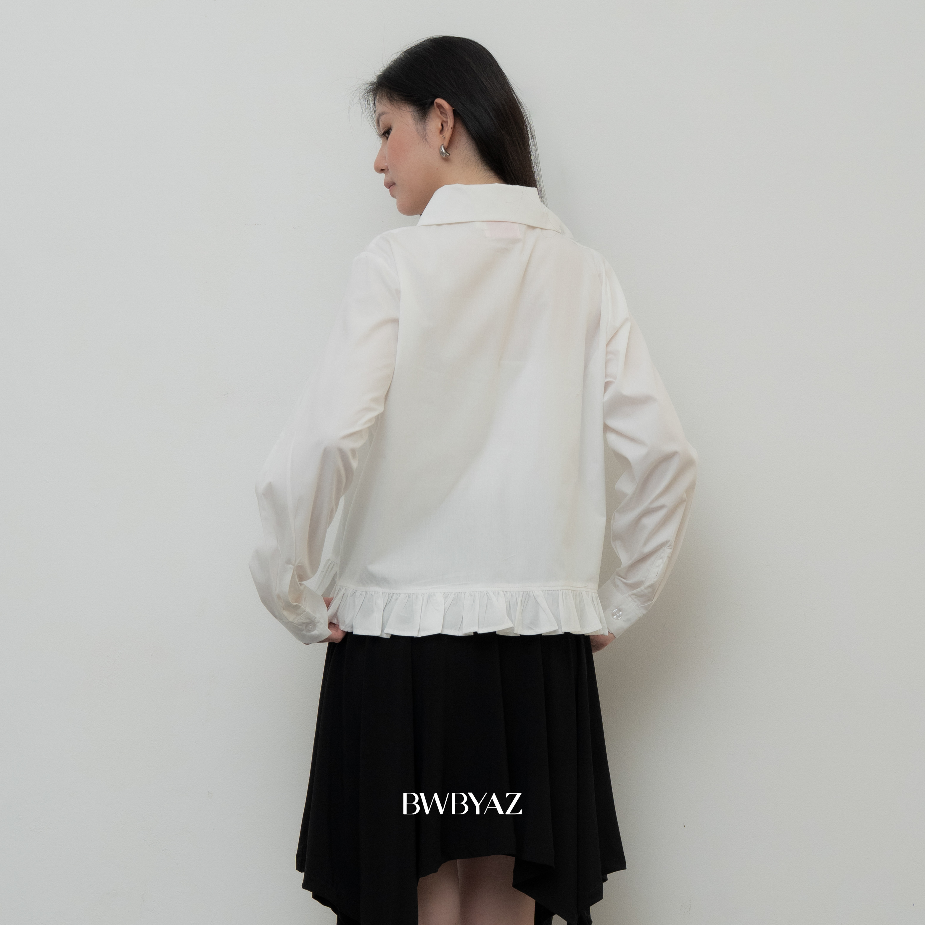BWBYAZ - Julie Ruffle Shirt (READY STOCK)