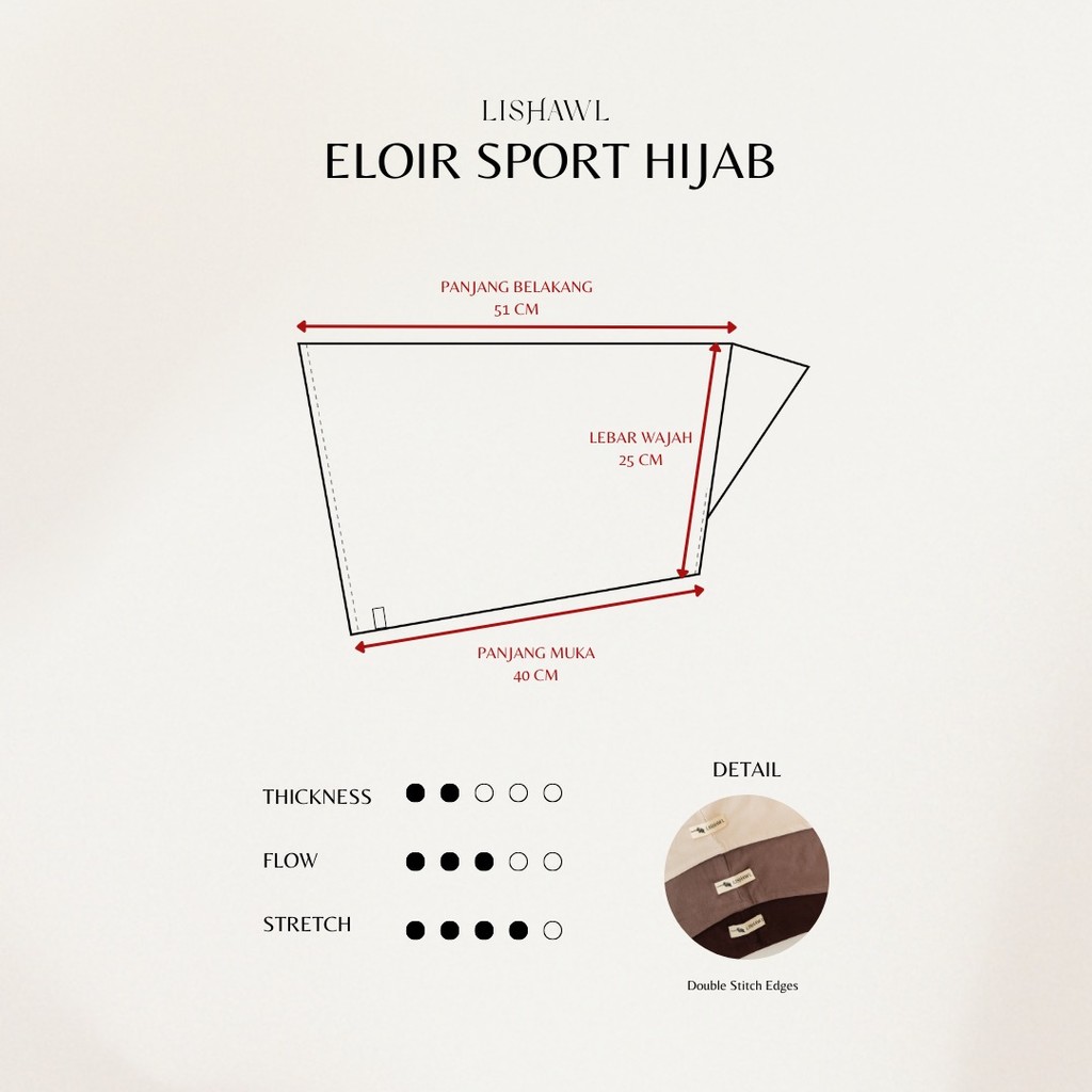 LISHAWL - Eloir Sport Hijab (READY STOCK)
