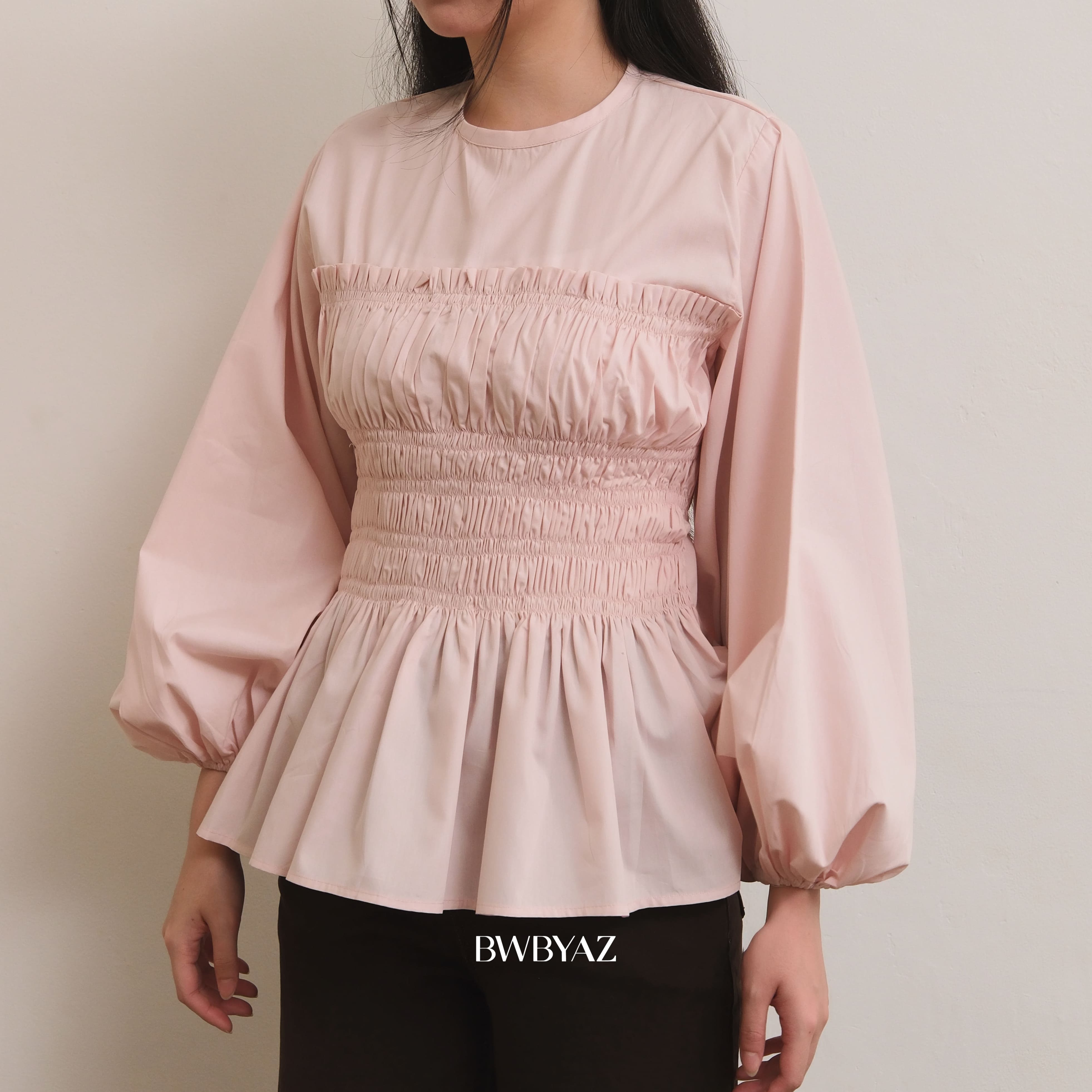 BWBYAZ - Rissa Shirred Top (READY STOCK)