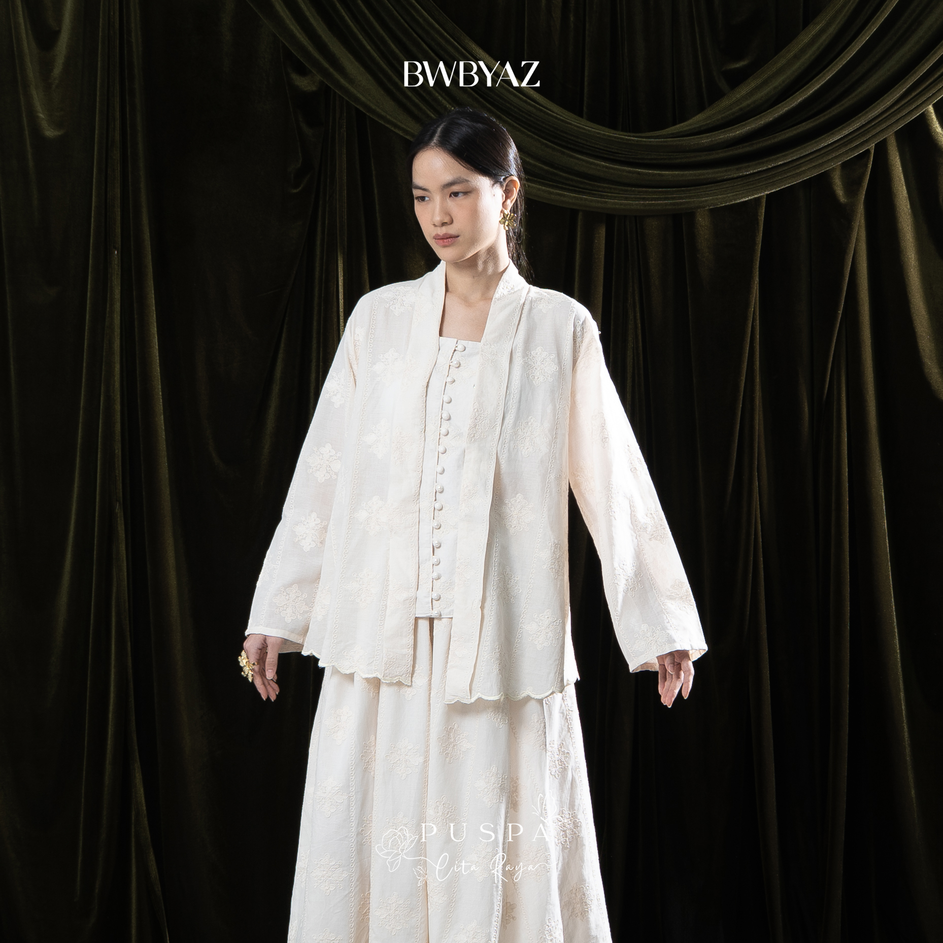 BWBYAZ - PUSPA CITA RAYA - Nona Cantika Embroidery Kebaya (READY STOCK)